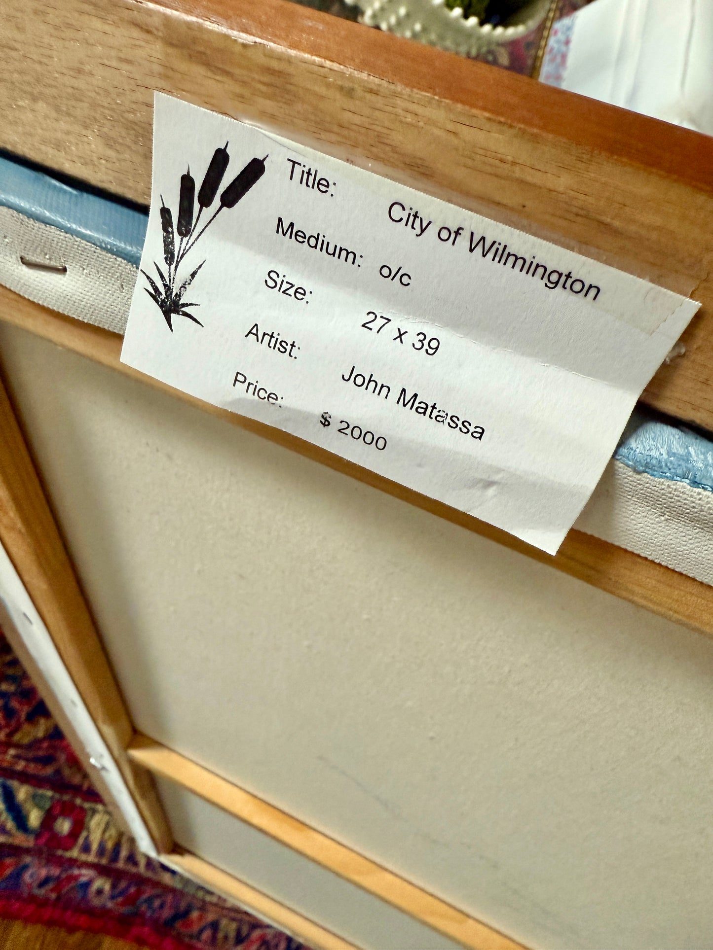 John Matassa Steamship City of Wilmington Delaware Portrait Oil Painting in Wood and Gilded Frame