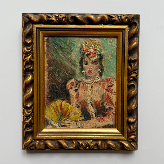 Blanche Rothschild Small Lady in Pink Portrait Oil Painting in Ornate Gold Frame