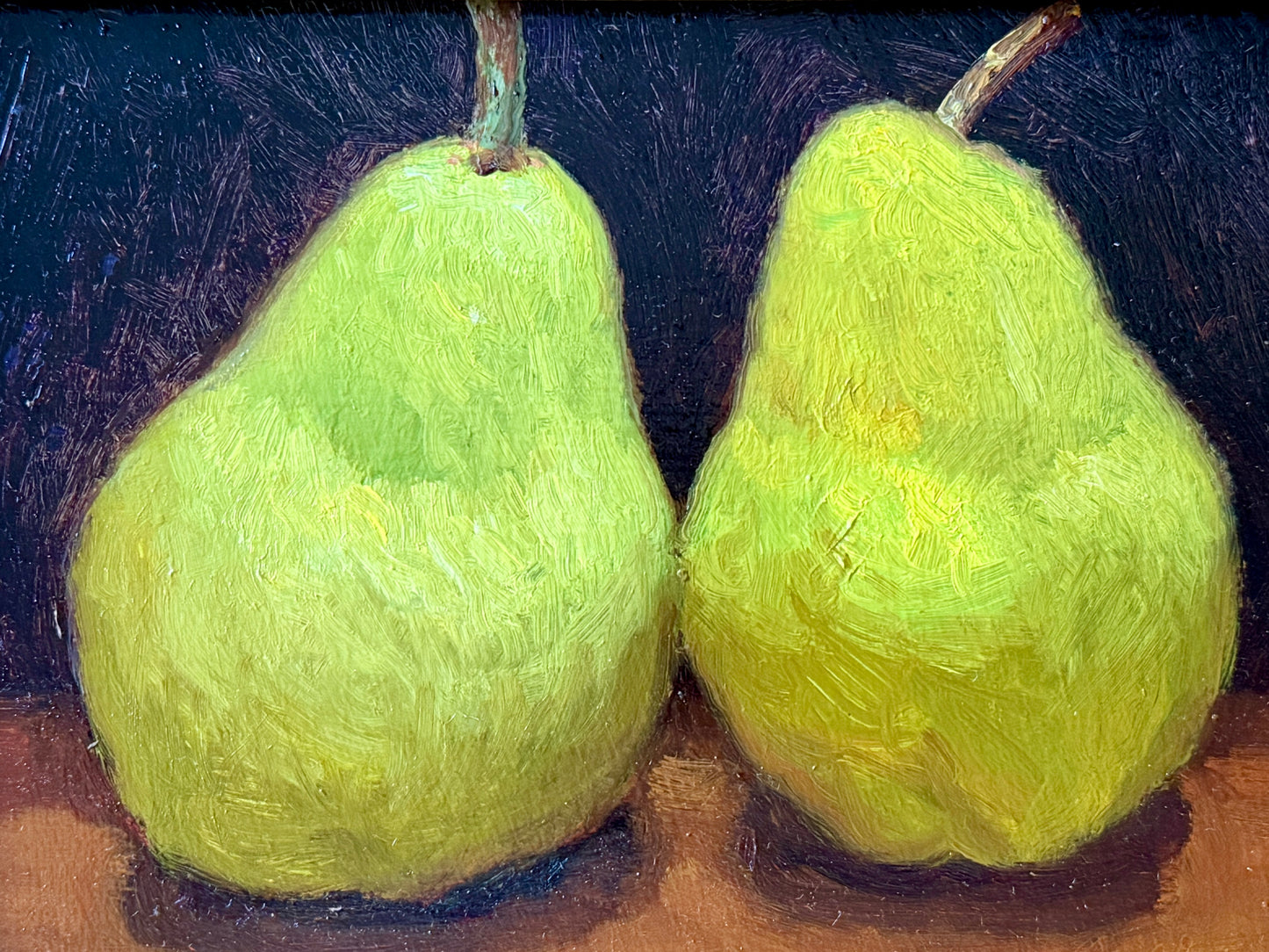 Perfect Pear Still Life Oil Painting in Gold Frame