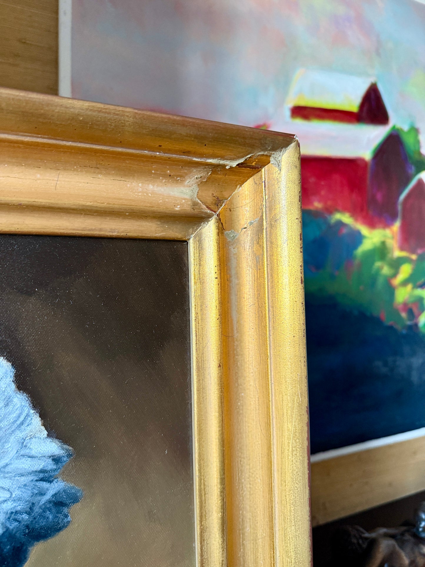 Portrait of George Washington Oil Painting in Gold Frame