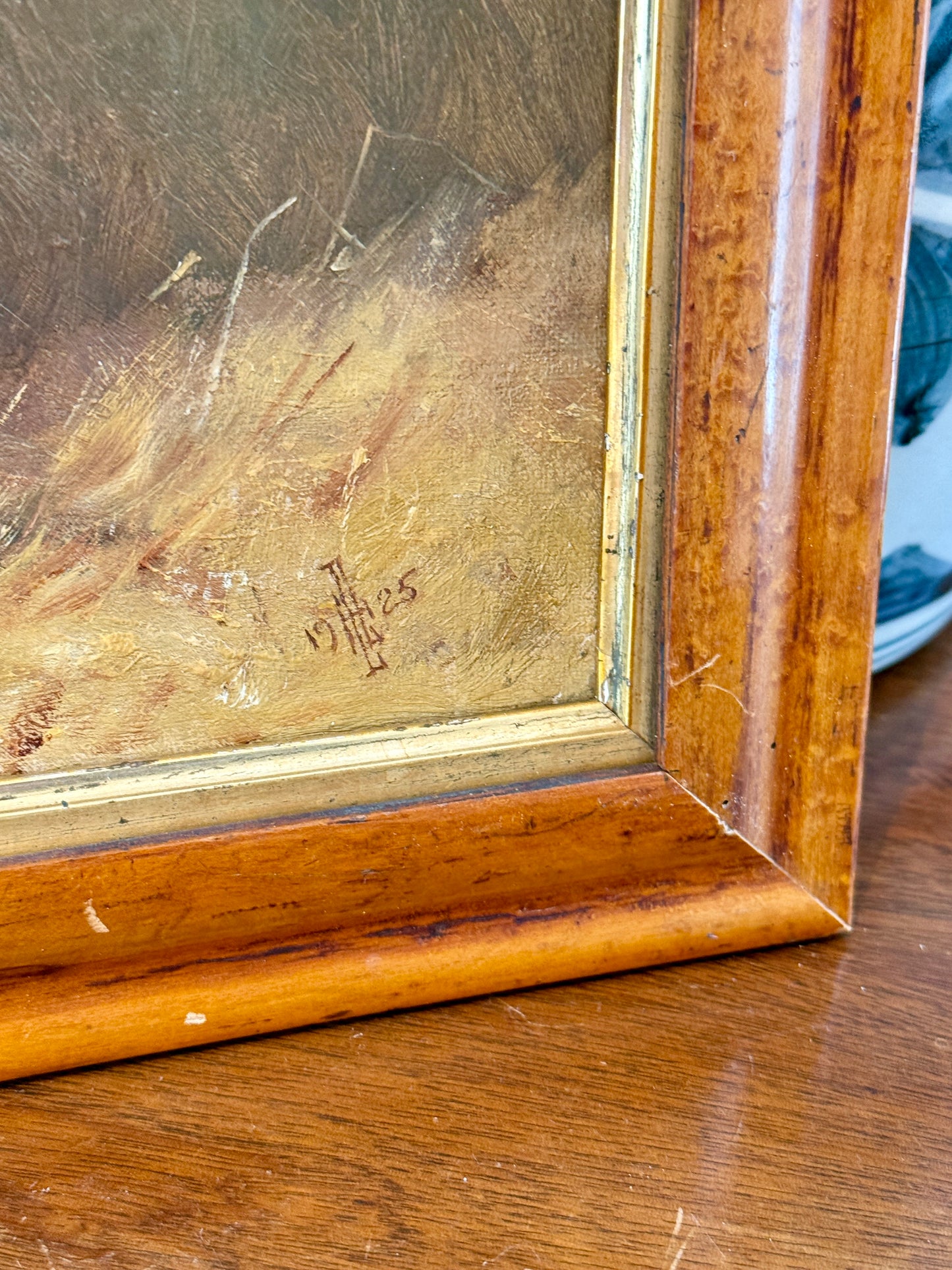 Antique 1925 Follower of George Paice Nimrod Gray Hunter Horse Equine Portrait Oil Painting