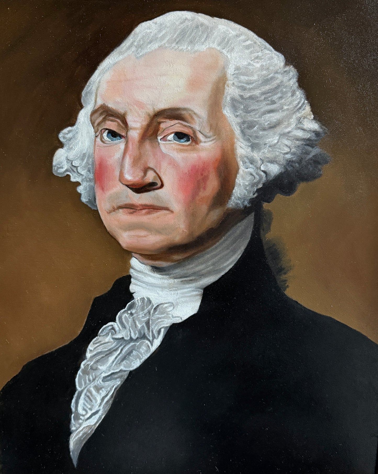 Portrait of George Washington Oil Painting in Gold Frame