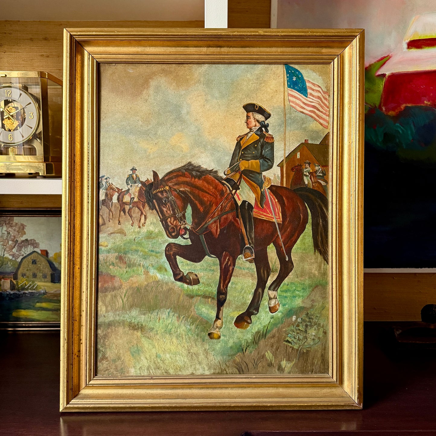 c. 1900 George Washington on Horseback Revolutionary War Portrait