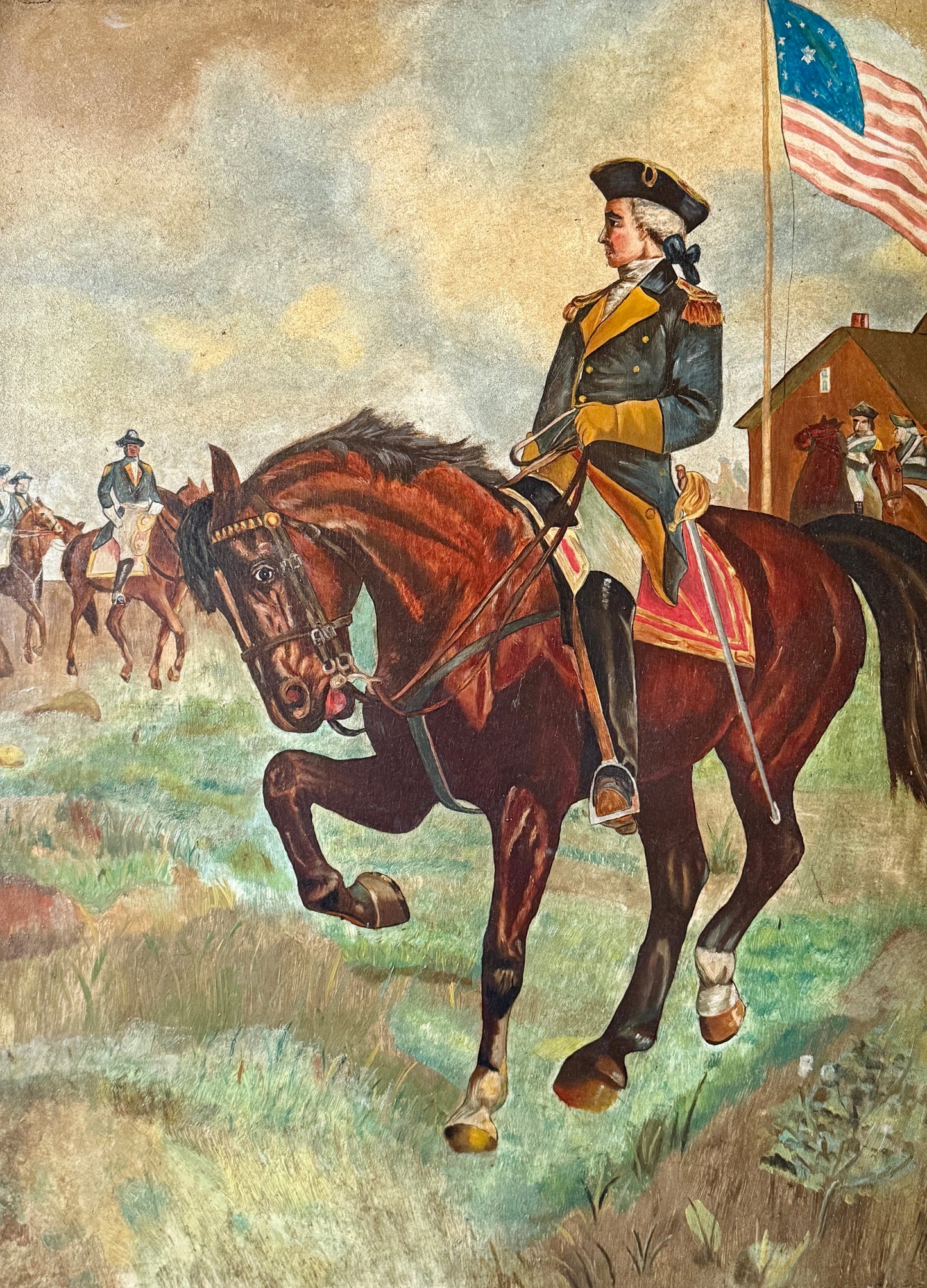 c. 1900 George Washington on Horseback Revolutionary War Portrait