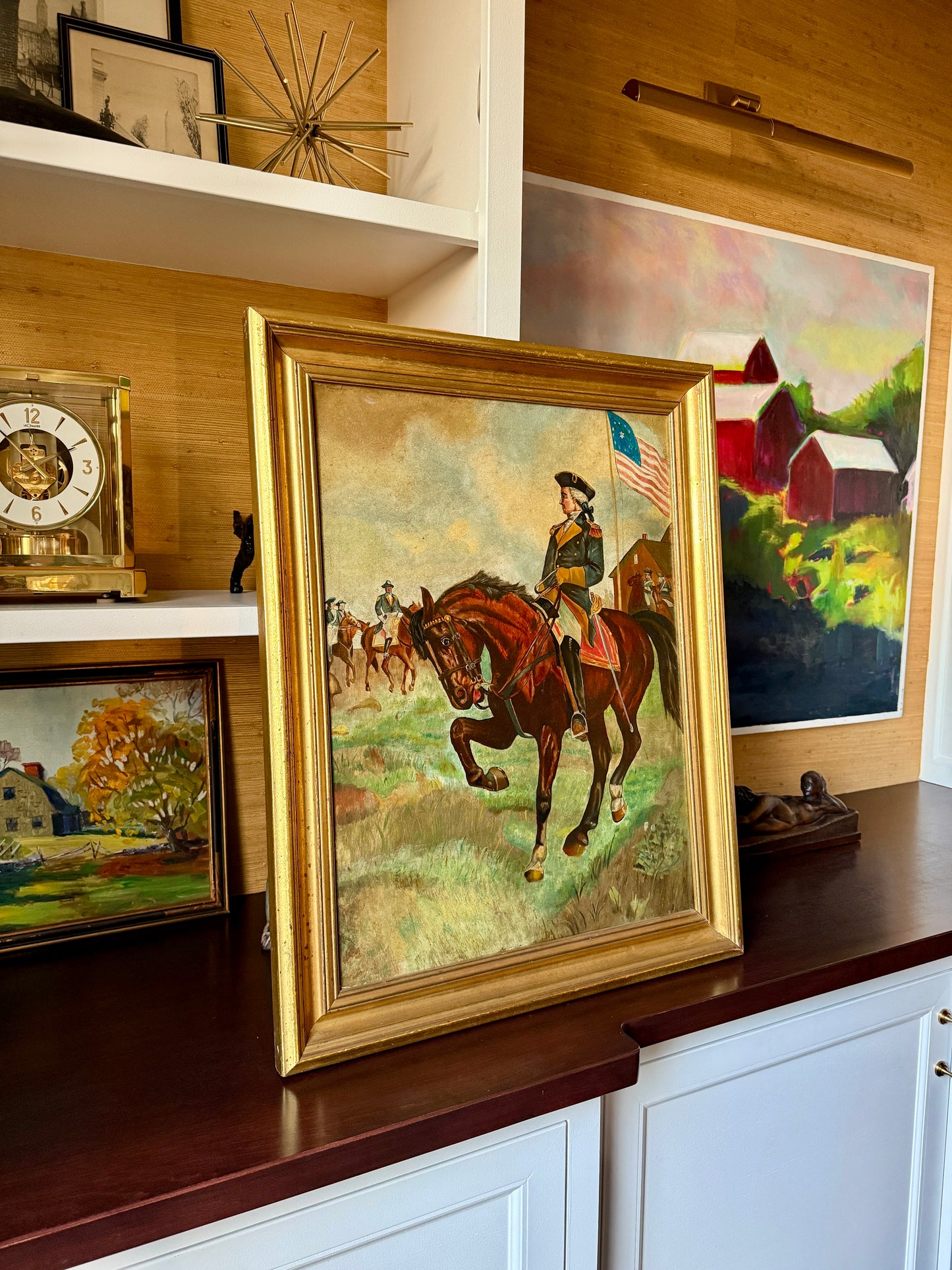 c. 1900 George Washington on Horseback Revolutionary War Portrait