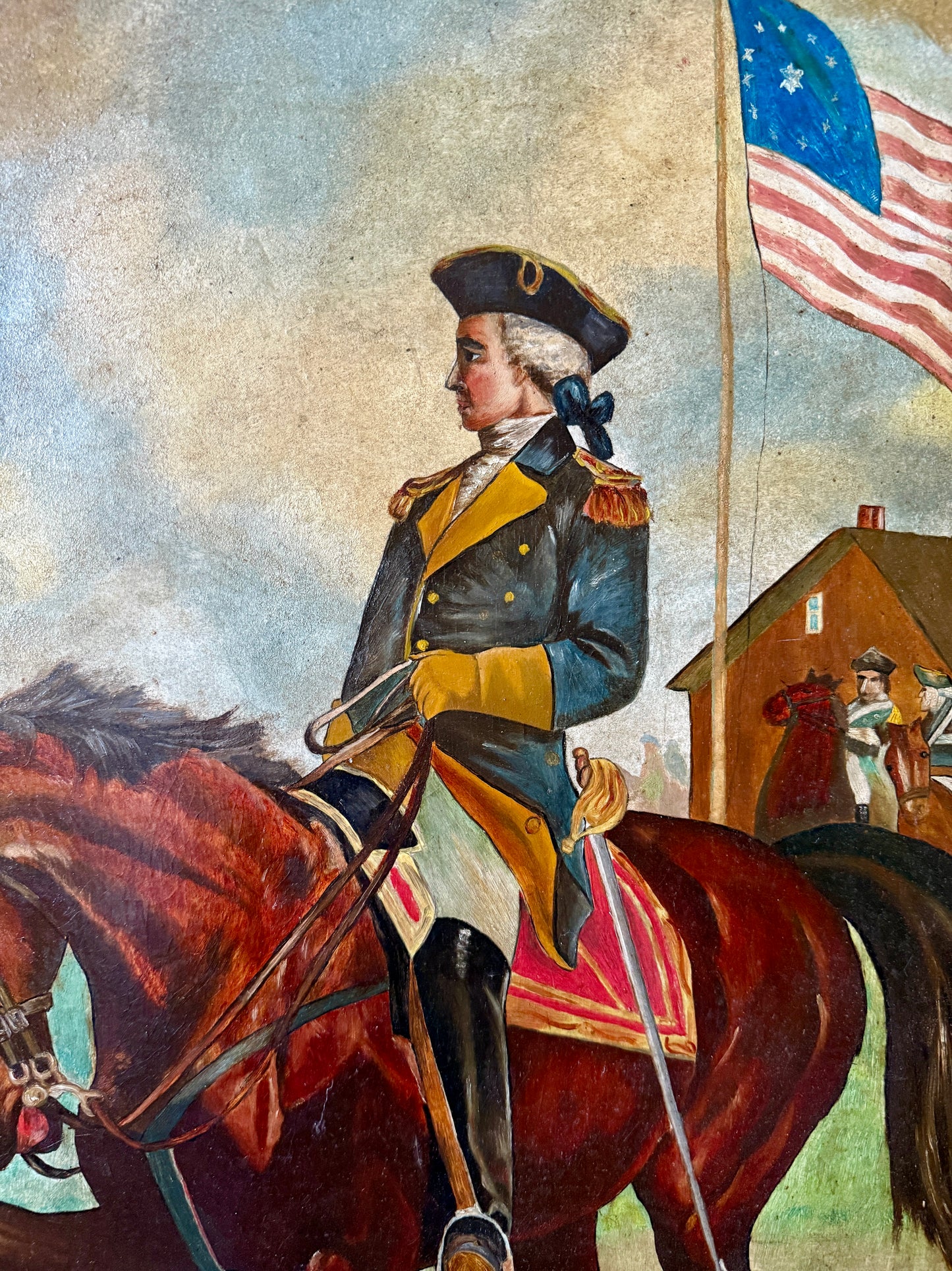 c. 1900 George Washington on Horseback Revolutionary War Portrait