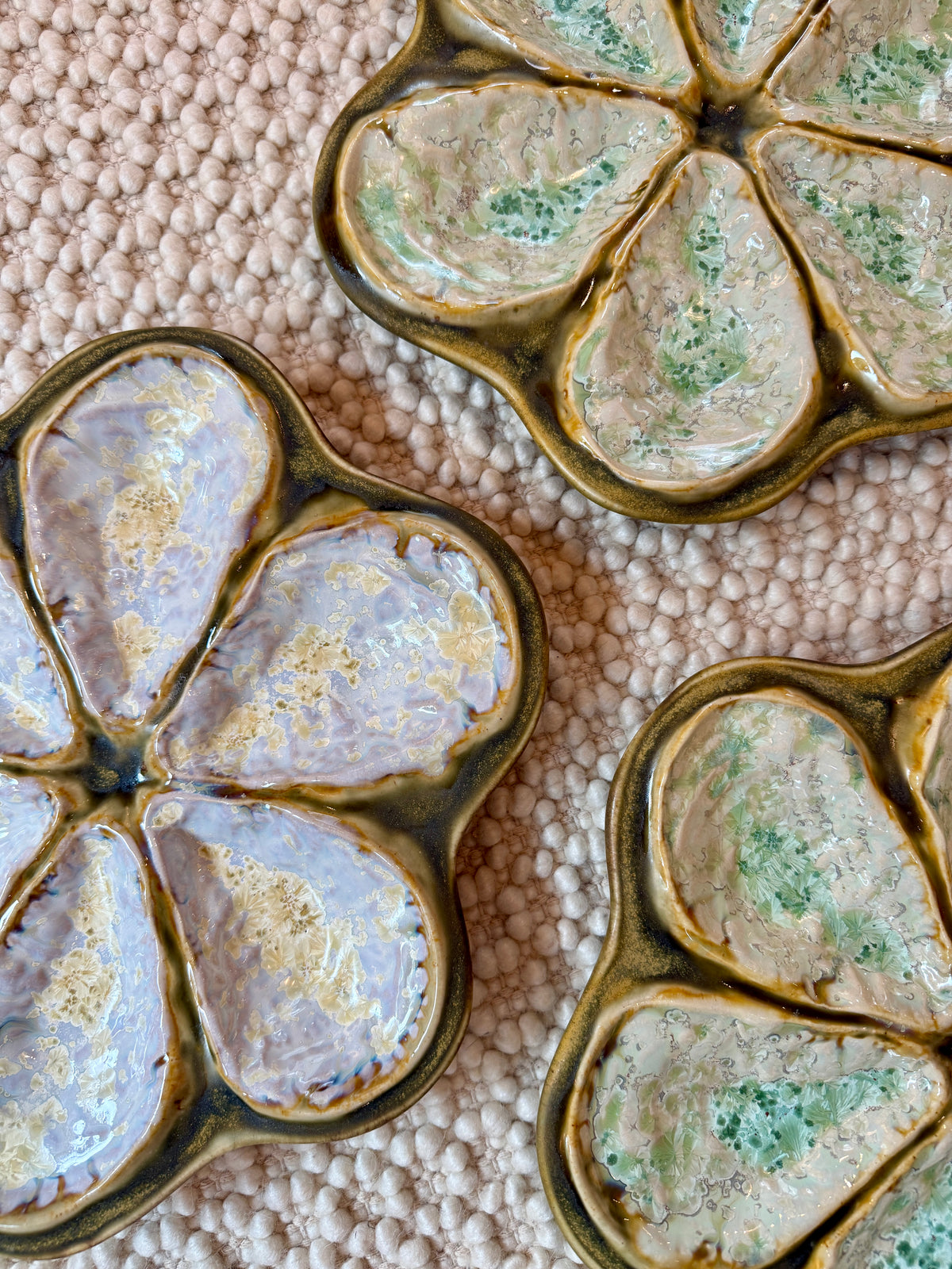 Alison Evans Handmade in Maine Traditional Oyster Platter Plate in Abalone and Tortoise