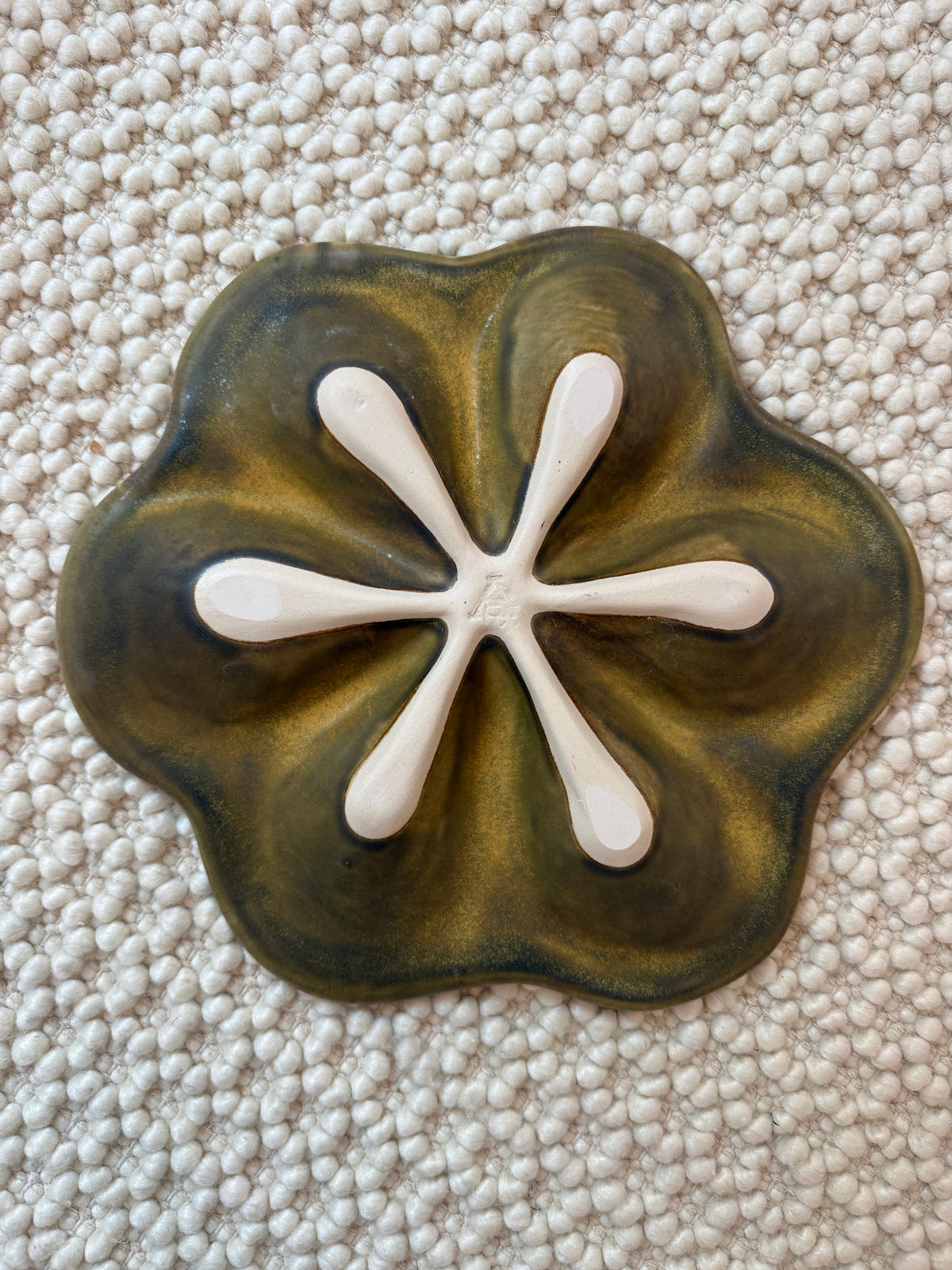 Alison Evans Handmade in Maine Traditional Oyster Platter Plate in Abalone and Tortoise