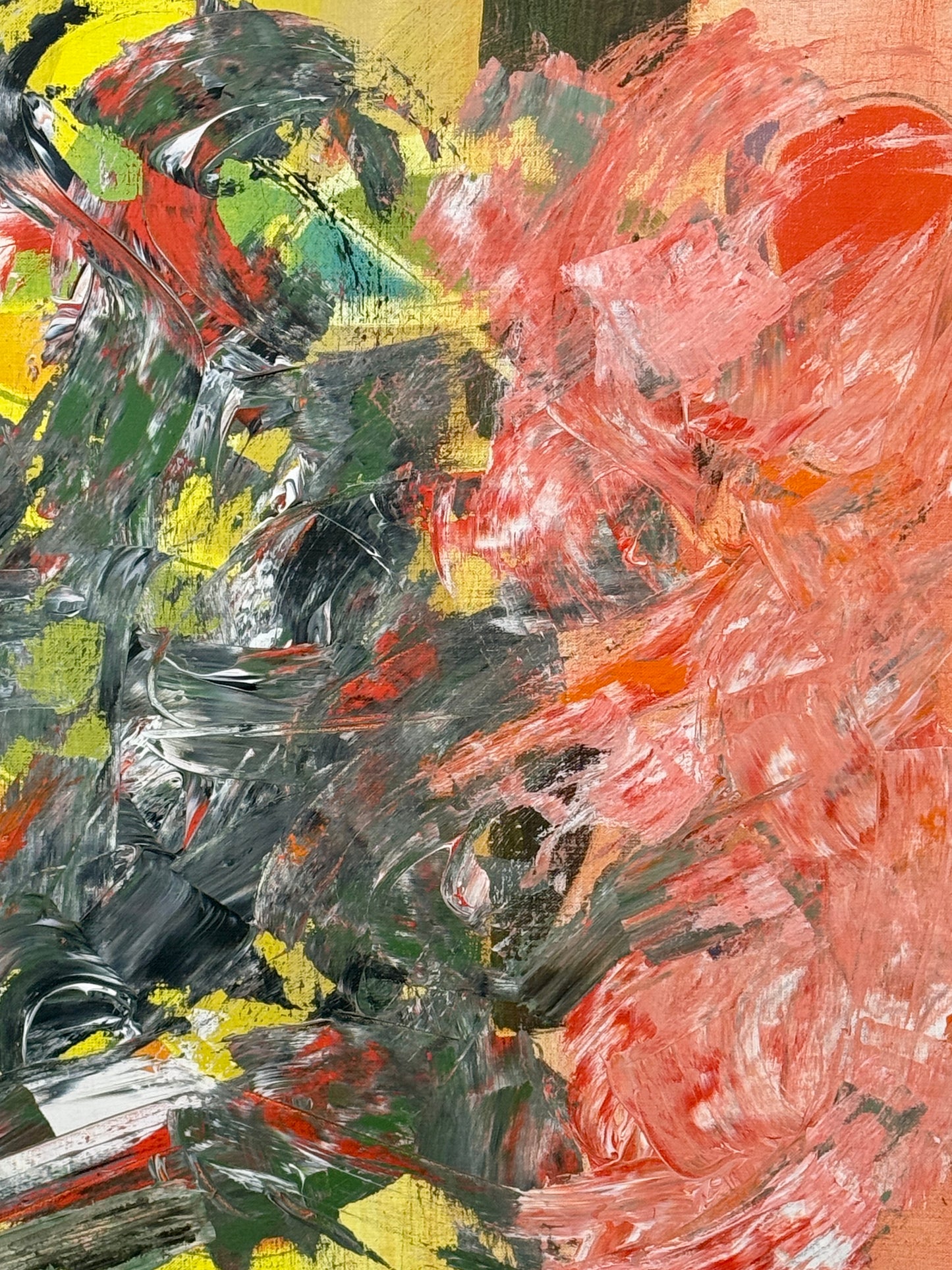 Jacob Moses Semiatin Abstract Composition Oil Painting in Gold Floater Frame