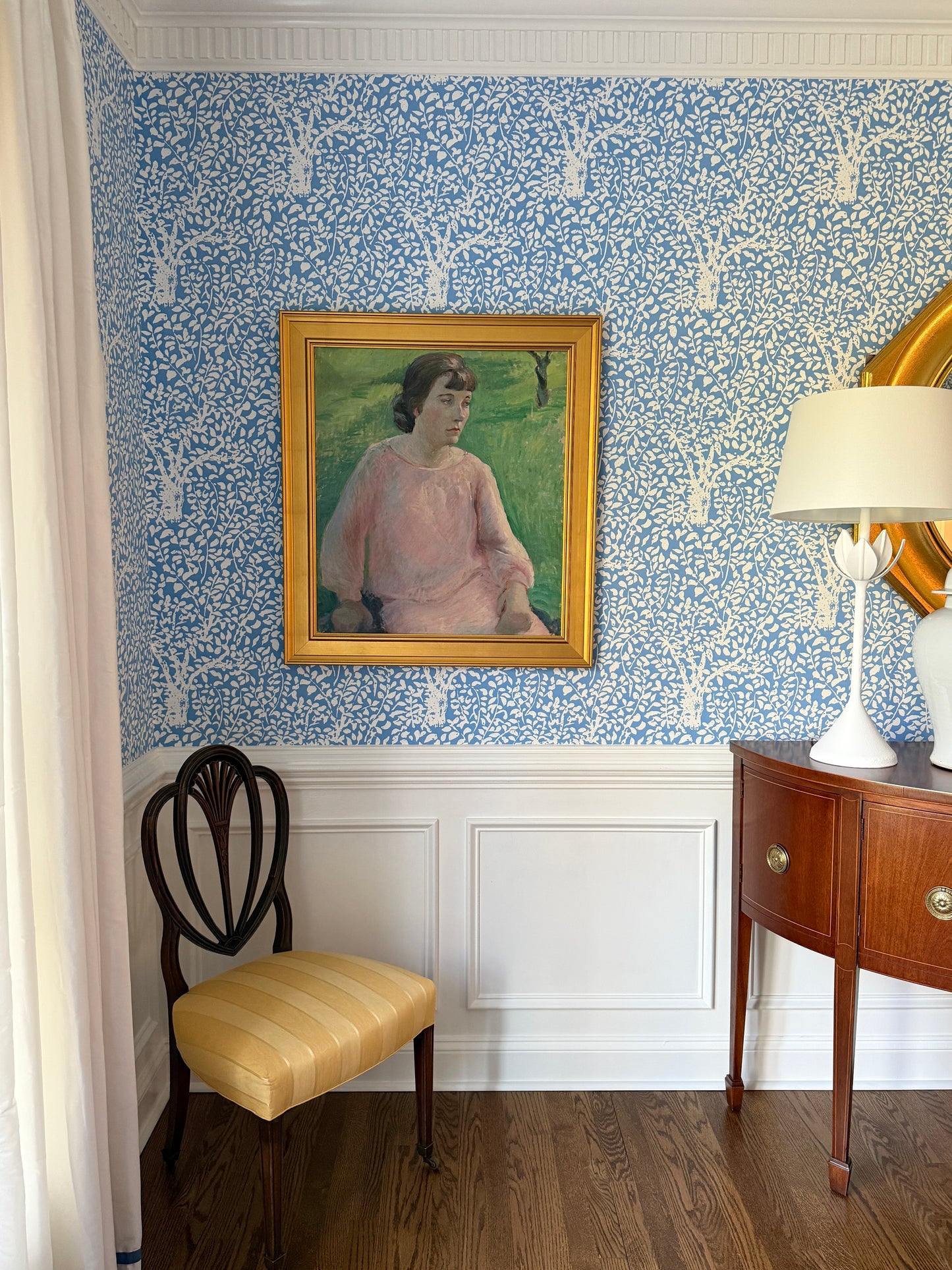 Dorothy Van Loan Please Do Not Disturb Portrait Oil Painting in Gold Frame