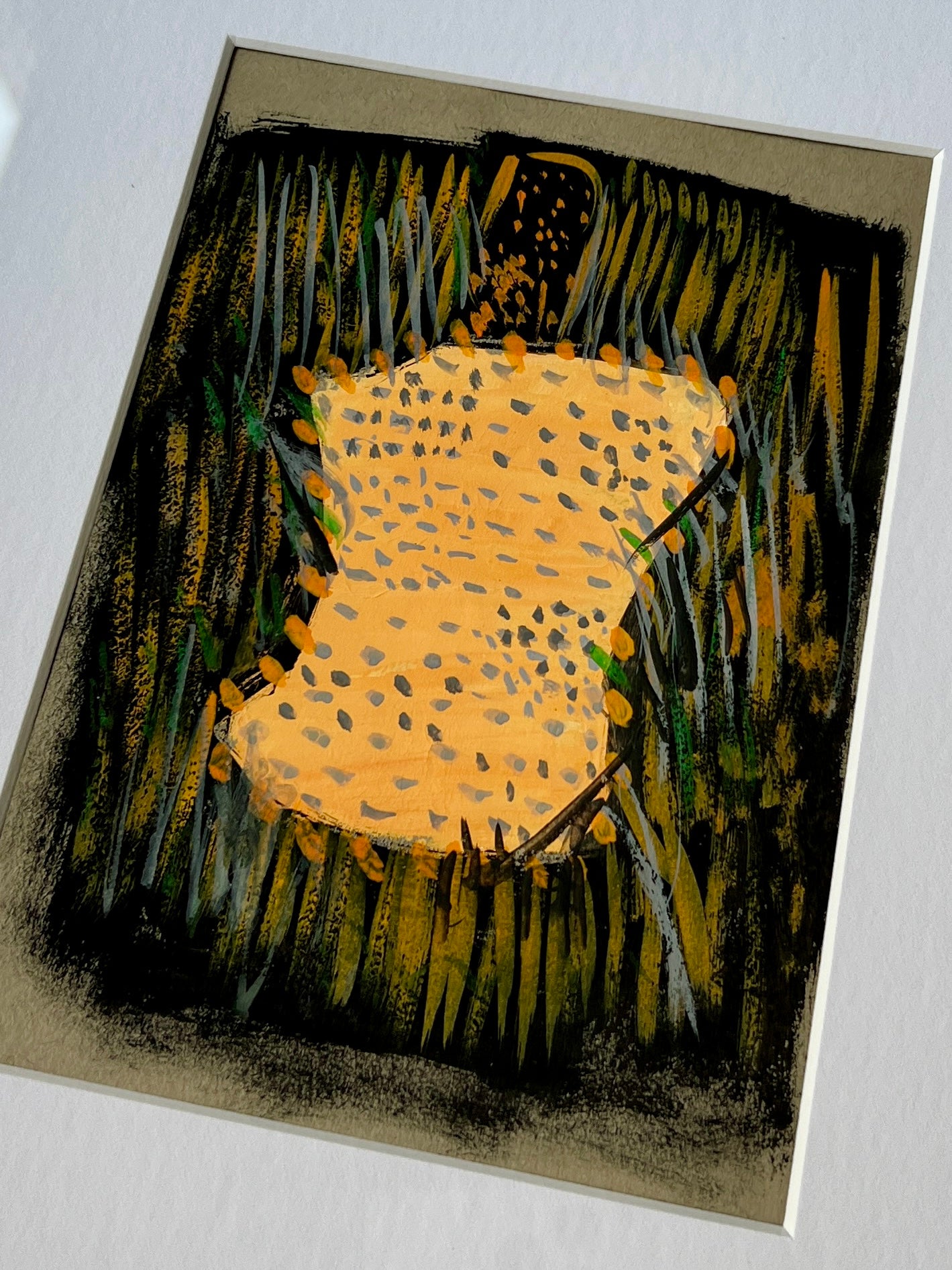 Vintage Abstract Female Nude Portrait Oil Painting #5 in Gold Frame