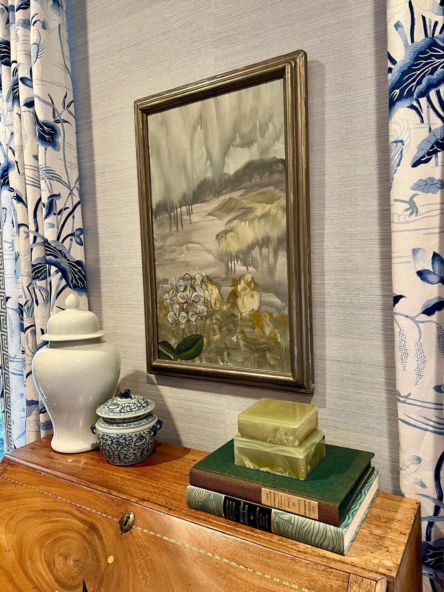 Edith Fetherston (1885 - 1972) Ethereal Orchid Oil Painting “L’aurore”