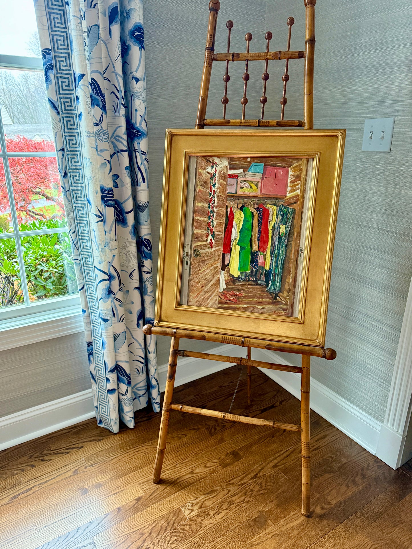 Victoria Donohue Packed Cedar Closet Oil Painting in Gold Frame
