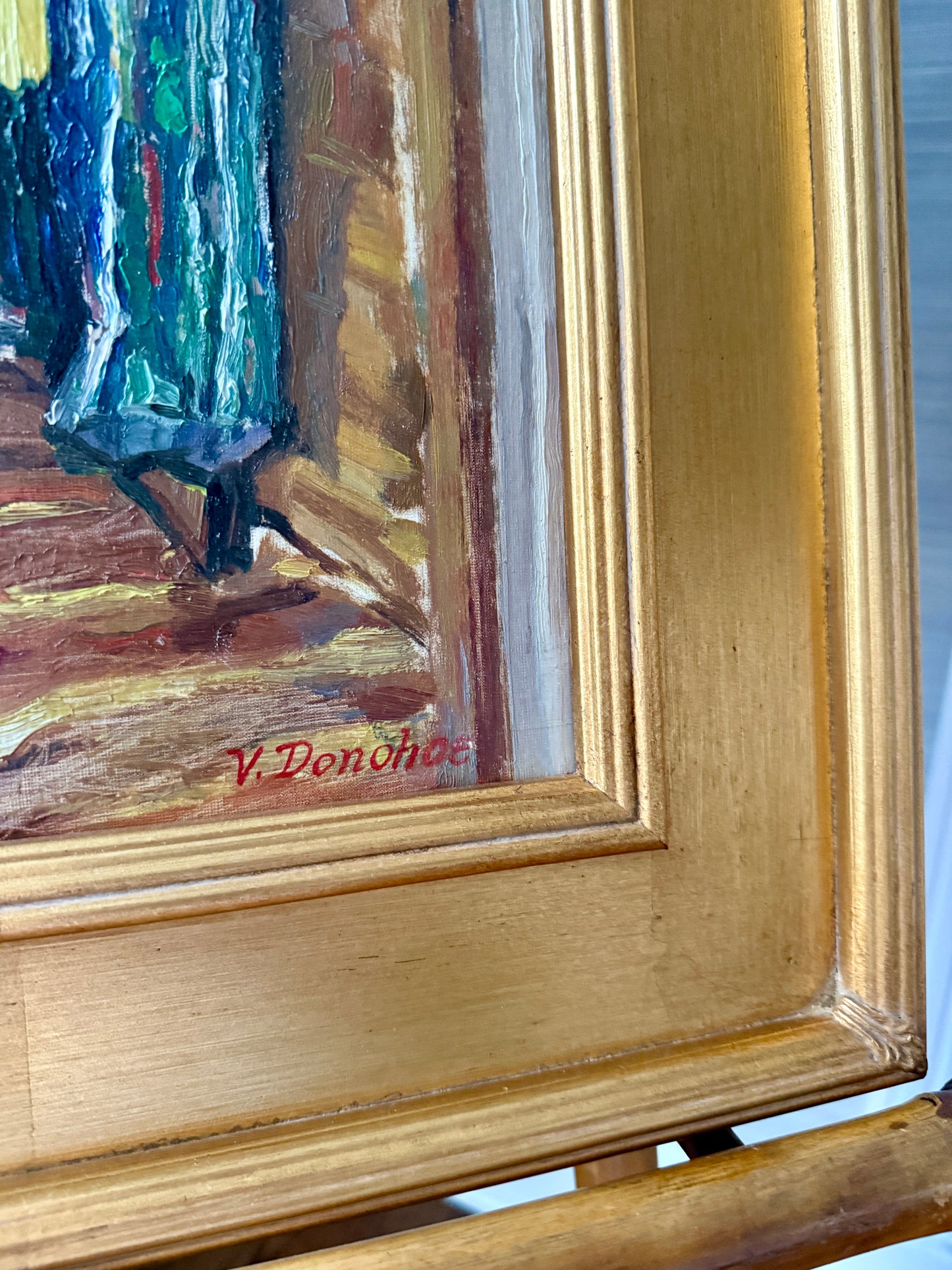 Victoria Donohue Packed Cedar Closet Oil Painting in Gold Frame