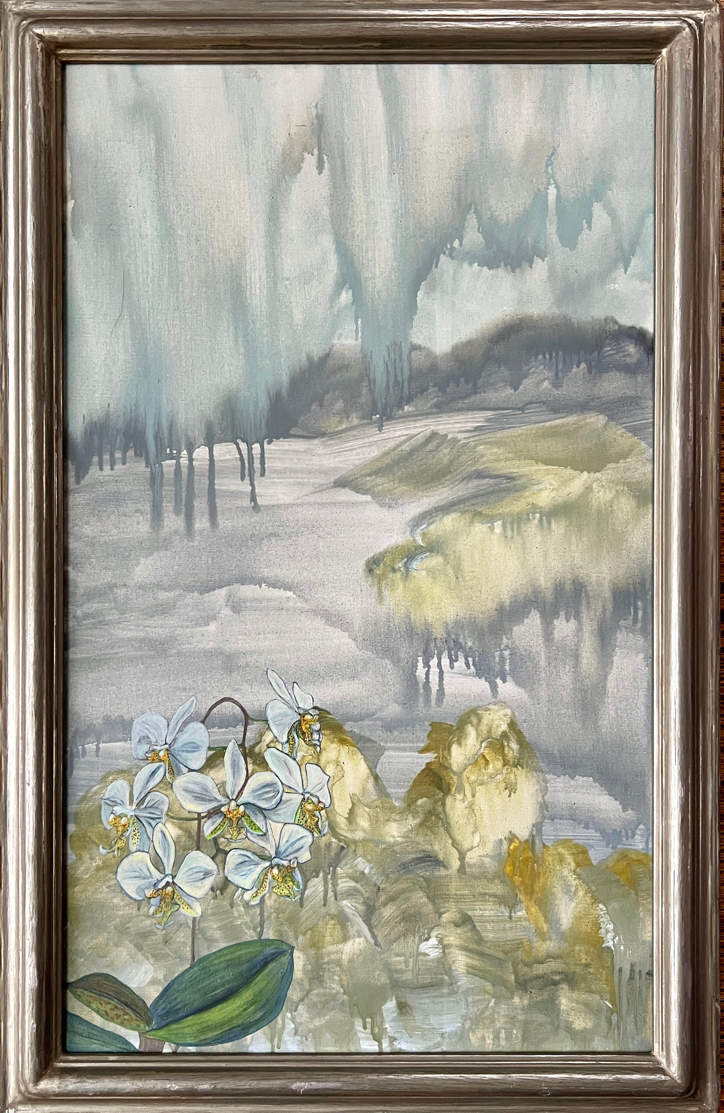 Edith Fetherston (1885 - 1972) Ethereal Orchid Oil Painting “L’aurore”