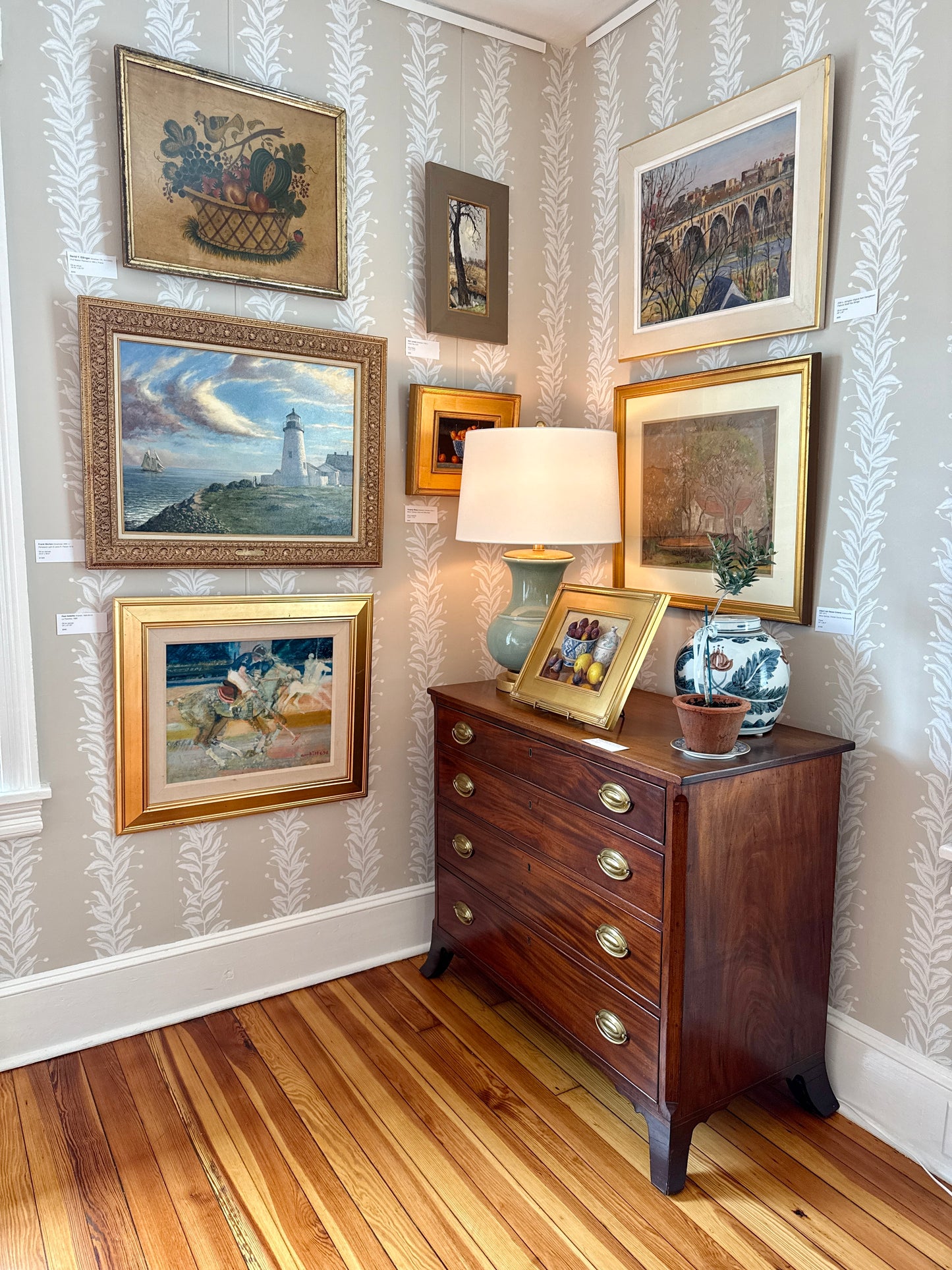 Albert Van Nesse Greene Yellow Springs, Chester County Pennsylvania Pastel in Gold Frame