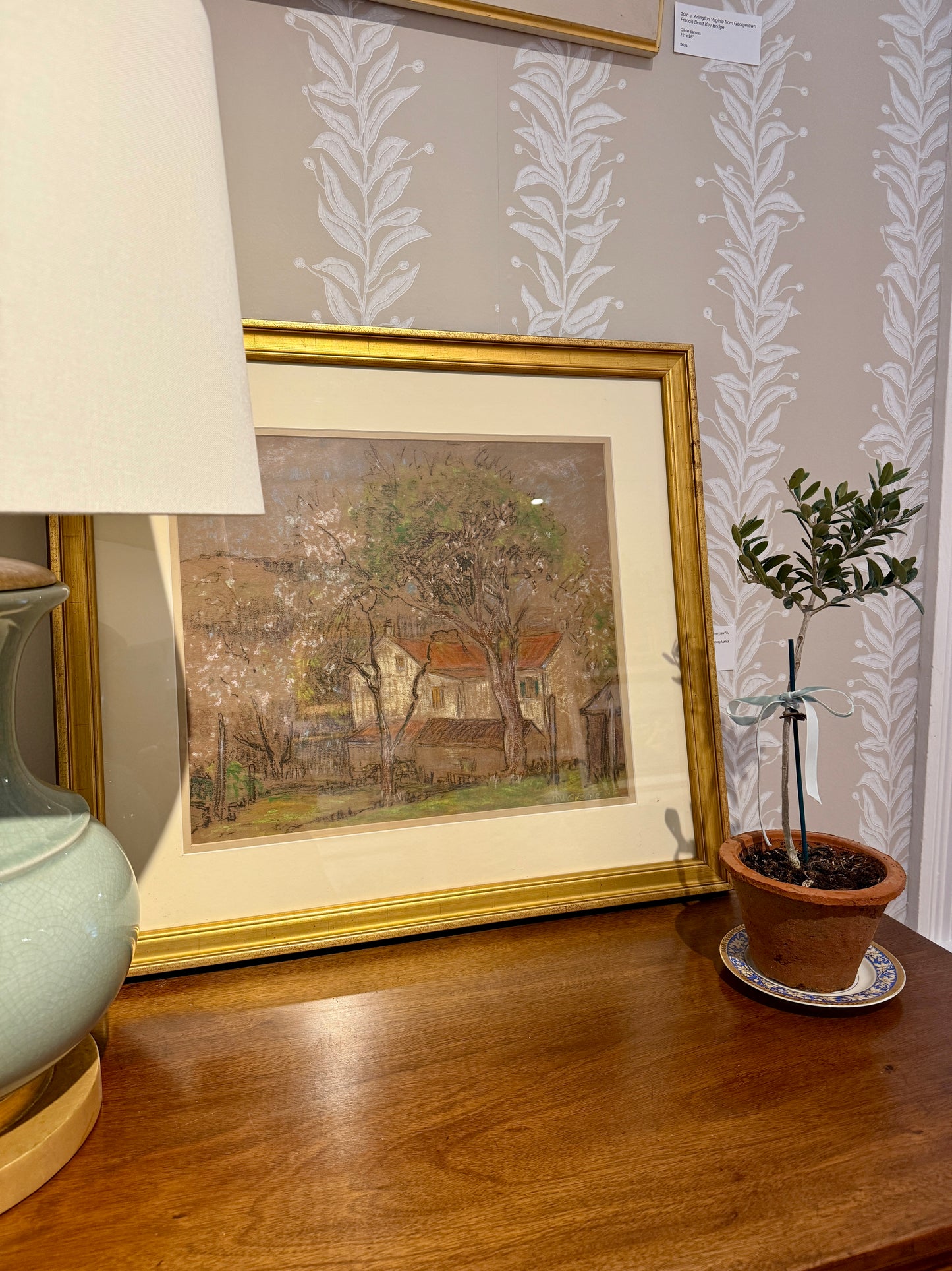 Albert Van Nesse Greene Yellow Springs, Chester County Pennsylvania Pastel in Gold Frame