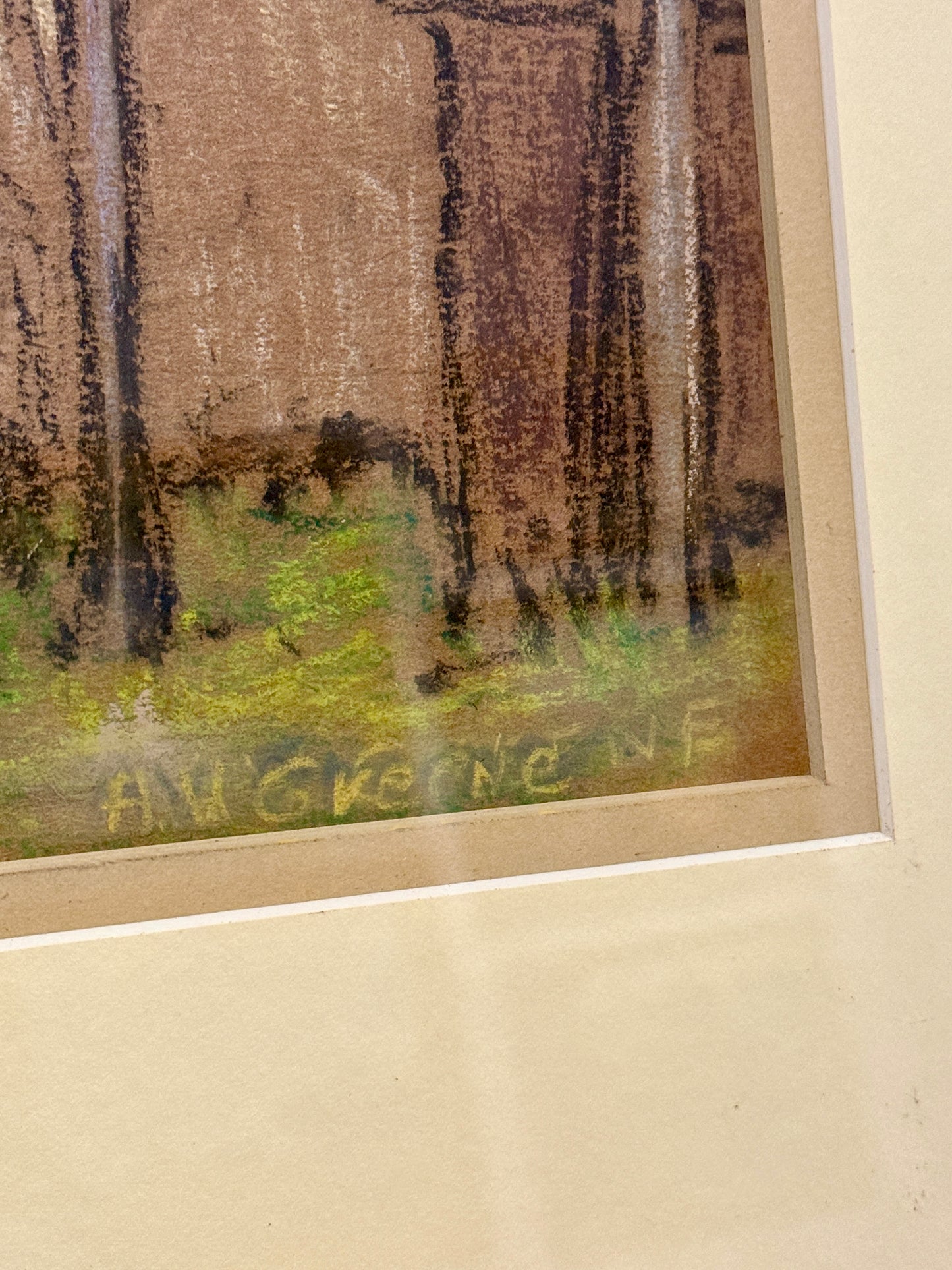 Albert Van Nesse Greene Yellow Springs, Chester County Pennsylvania Pastel in Gold Frame