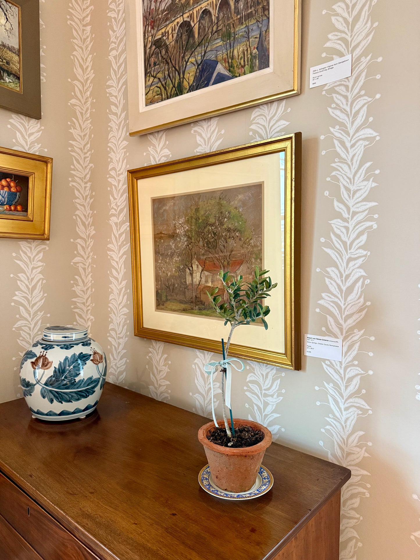 Albert Van Nesse Greene Yellow Springs, Chester County Pennsylvania Pastel in Gold Frame