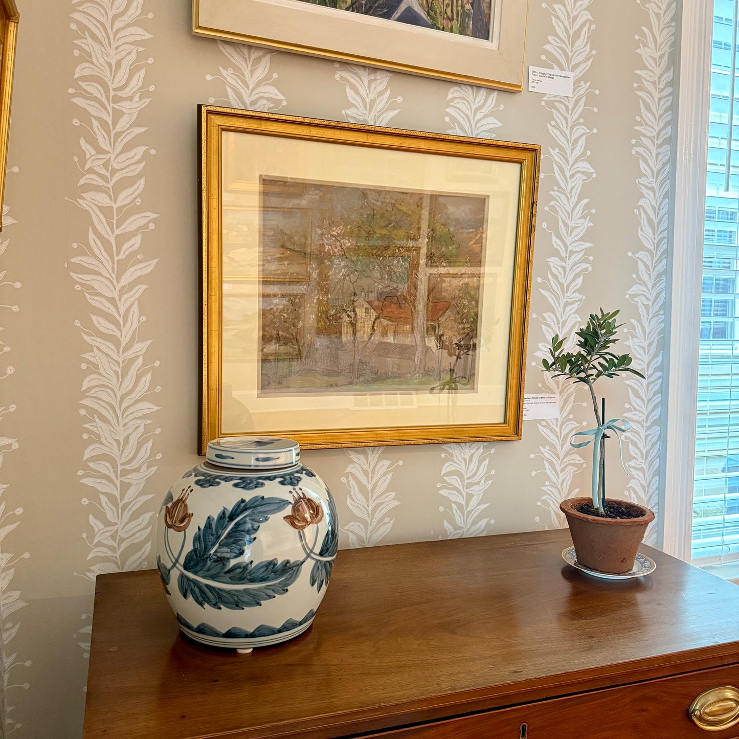 Albert Van Nesse Greene Yellow Springs, Chester County Pennsylvania Pastel in Gold Frame