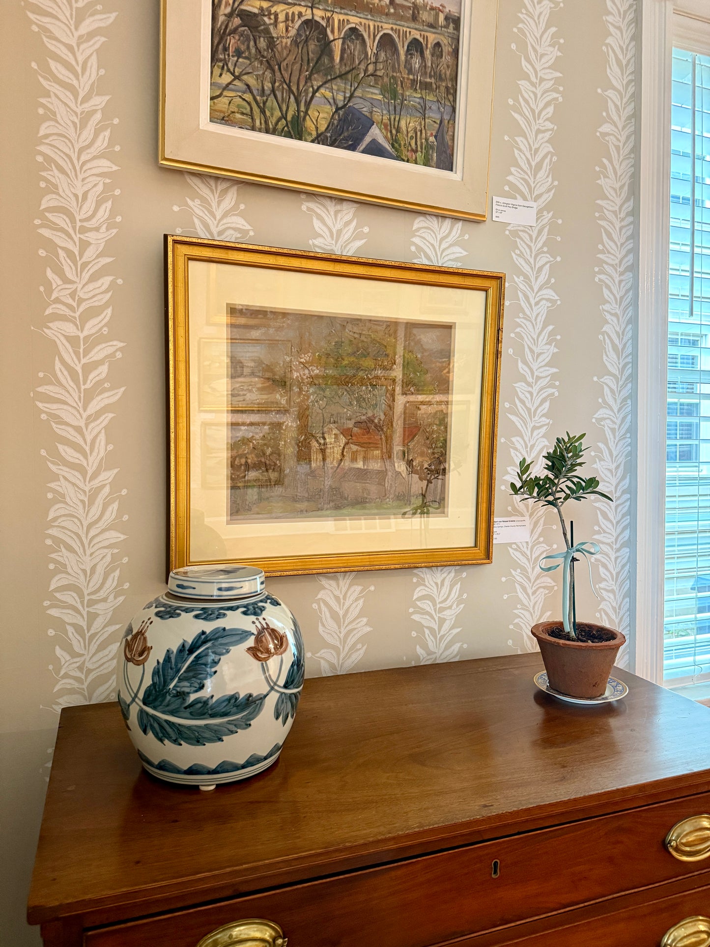 Albert Van Nesse Greene Yellow Springs, Chester County Pennsylvania Pastel in Gold Frame