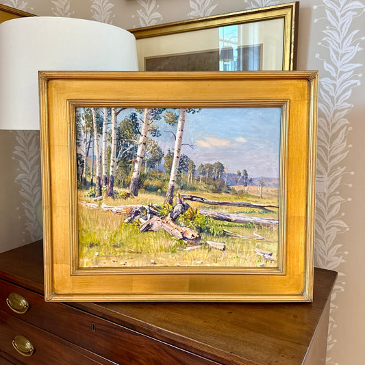 Youqing Wang Yellowstone National Park Montana Landscape Oil Painting in Gold Frame