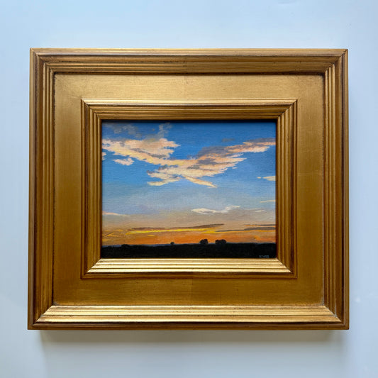 Midge Stires August Sunset Hamptons NY Painting in Gold Frame