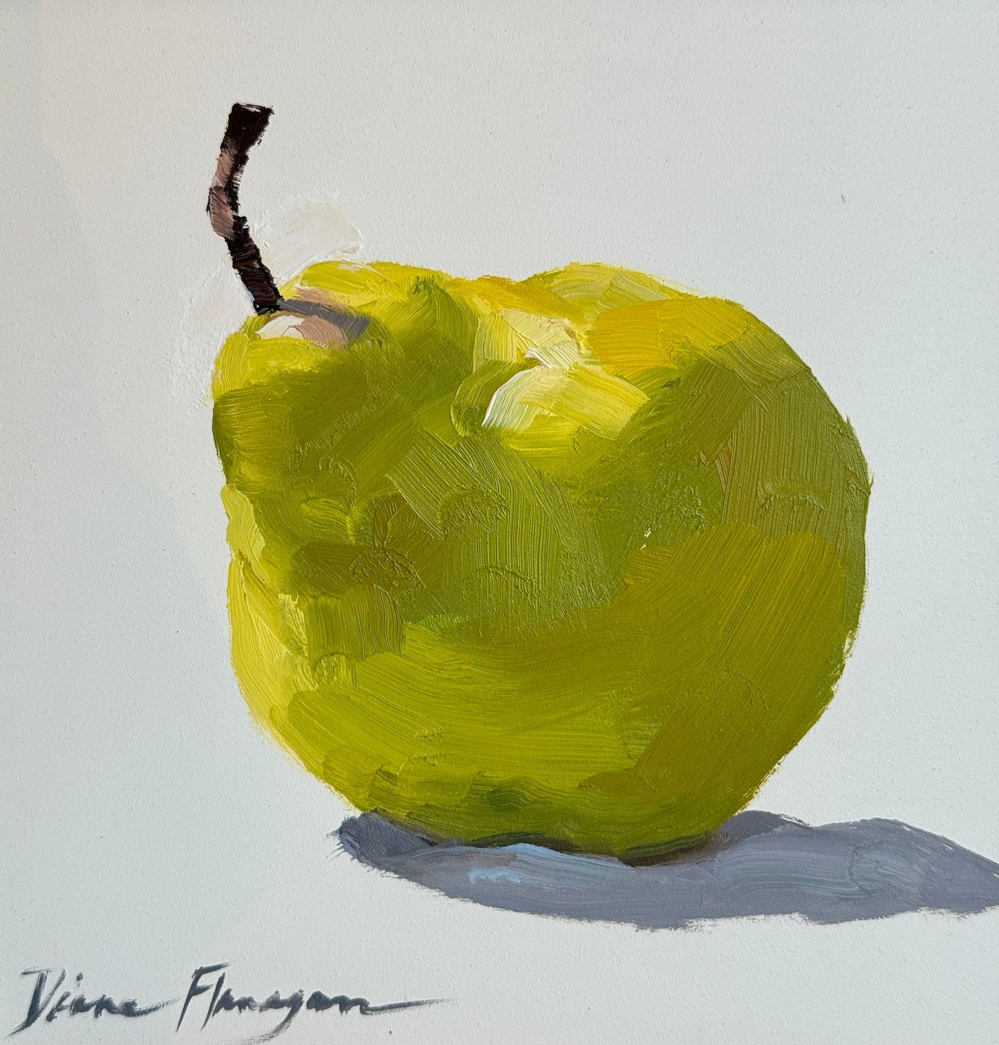 Set of Three Diane Flanagan Perfect Pears Trio Still Life Oil Paintings in Gold Frame