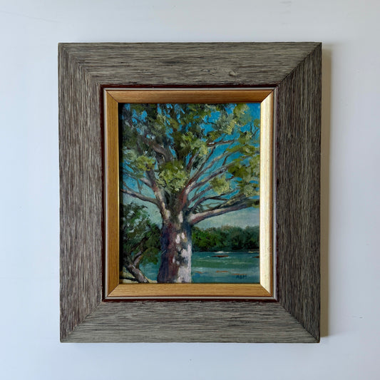 Anna Brelsford McCoy Brandywine River Pine Oil Painting in Wood Frame