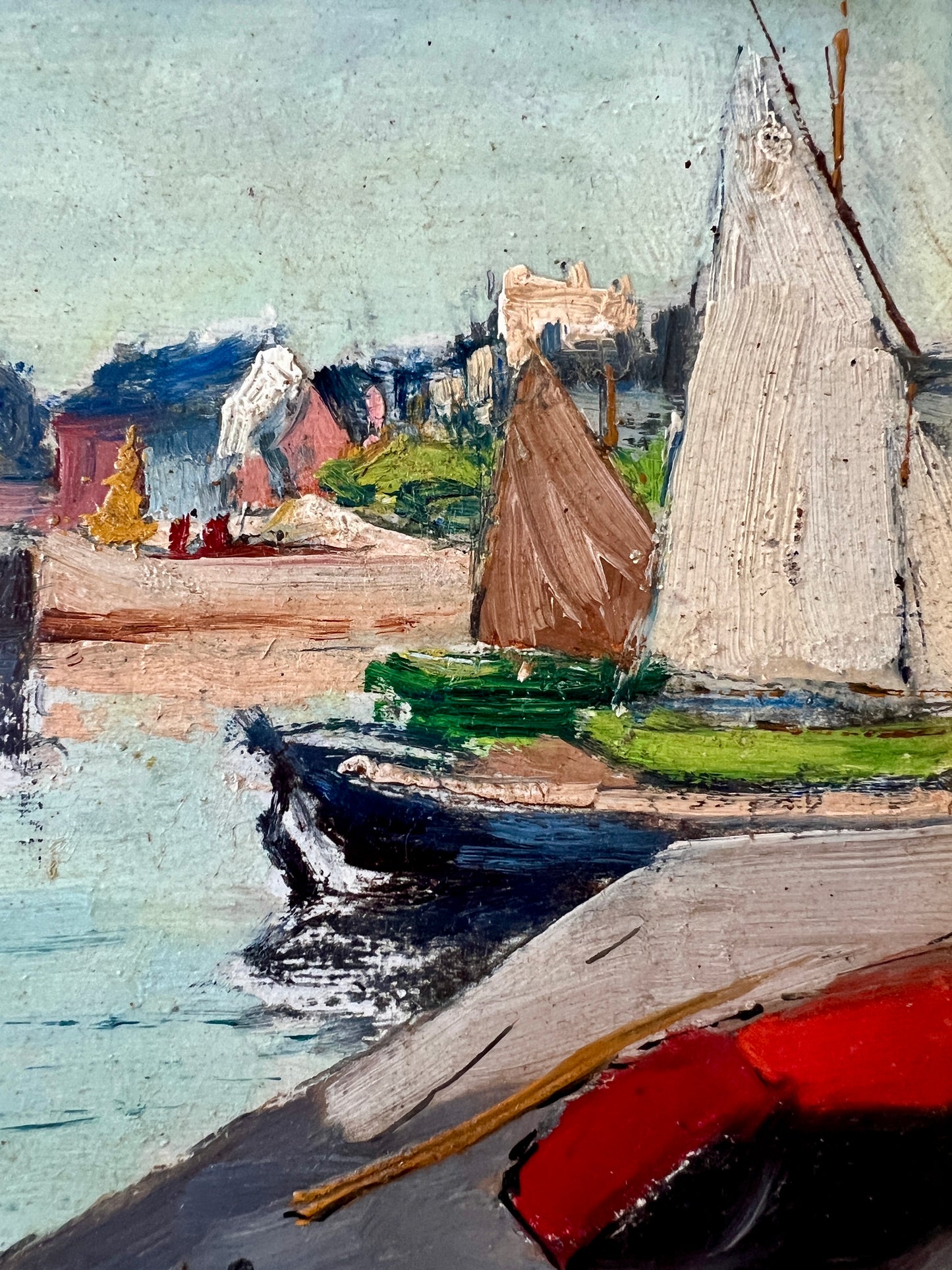 Rene Le Forestier Parisian Scene Oil Painting in Gold Frame