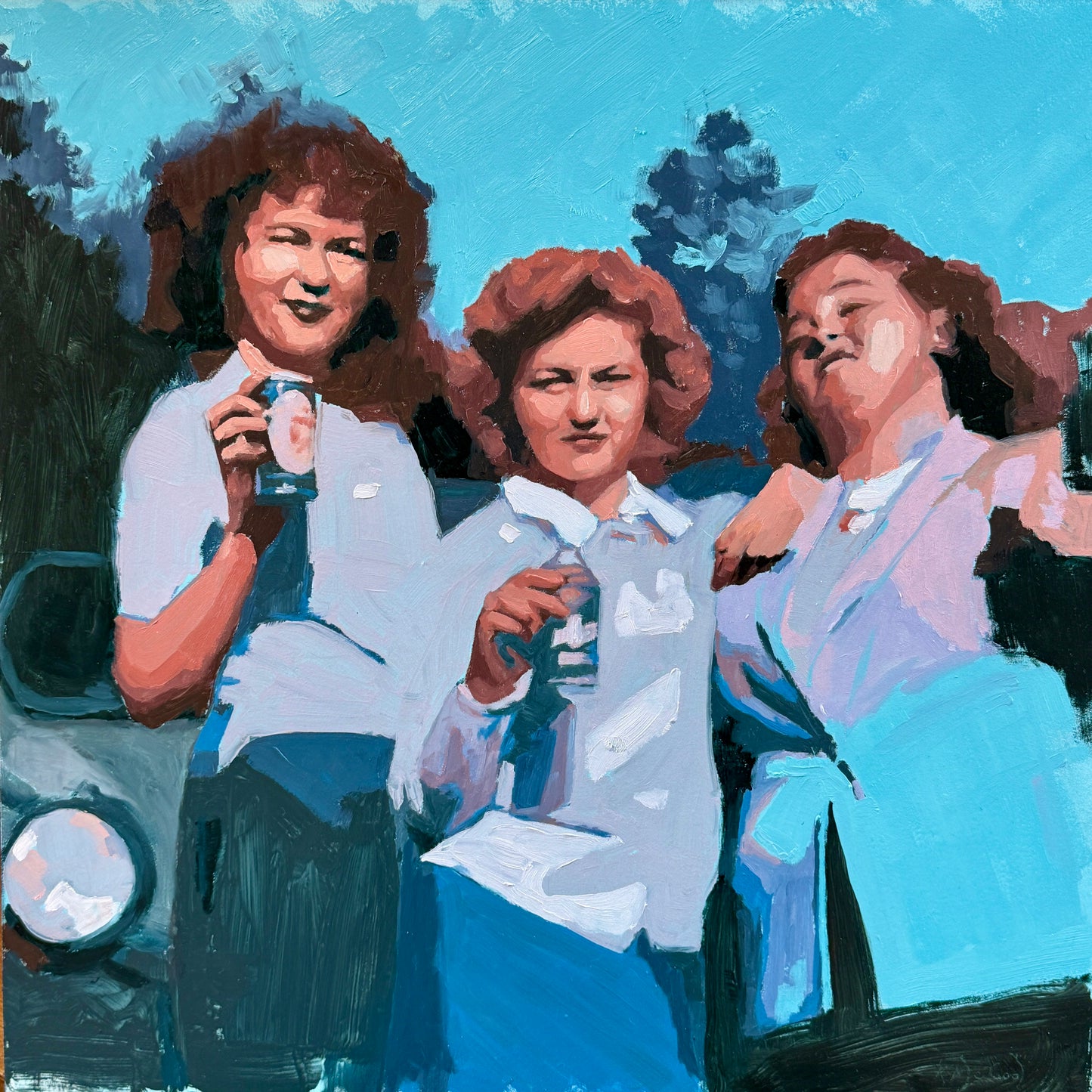 Karen McCool The Gang I Want To Join In The Zombie Apocalypse Oil Painting