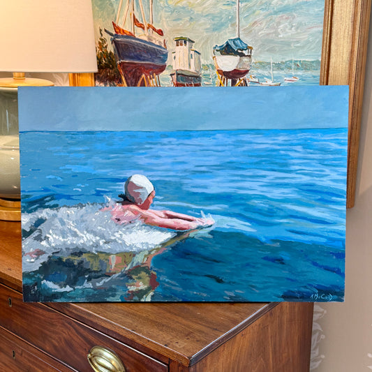Karen McCool Them: You Have To Wait 30 Minutes After Eating Before... Me: ... Oil Painting