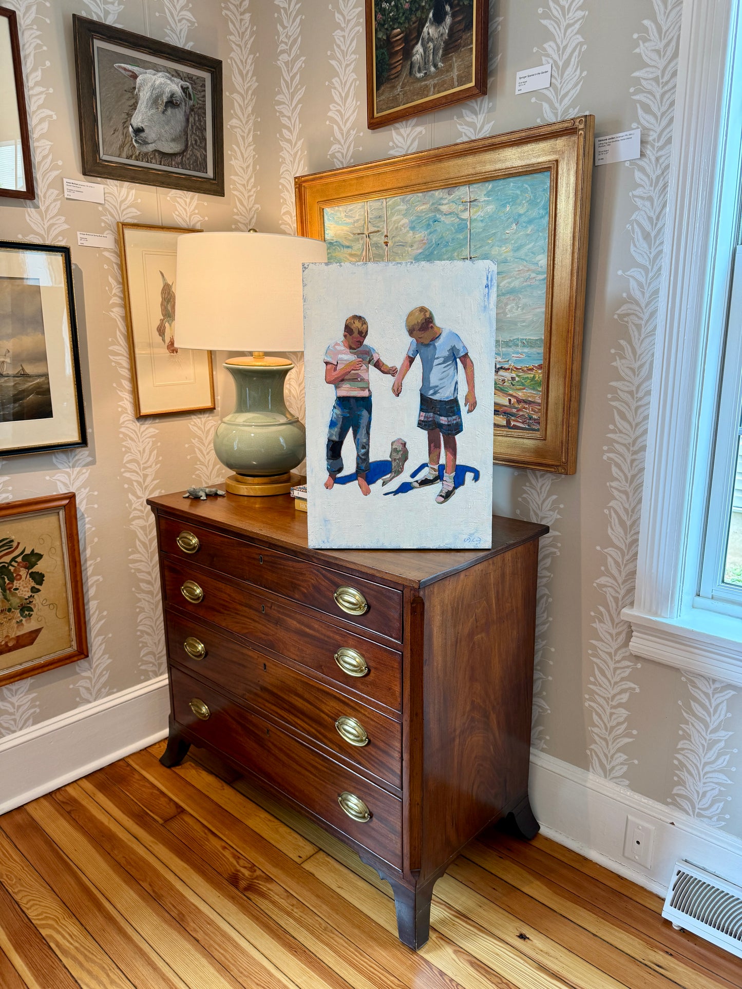 Karen McCool Teach a Man to Fish, and He'll Spend All His Money on Boats and Tackle Oil Painting