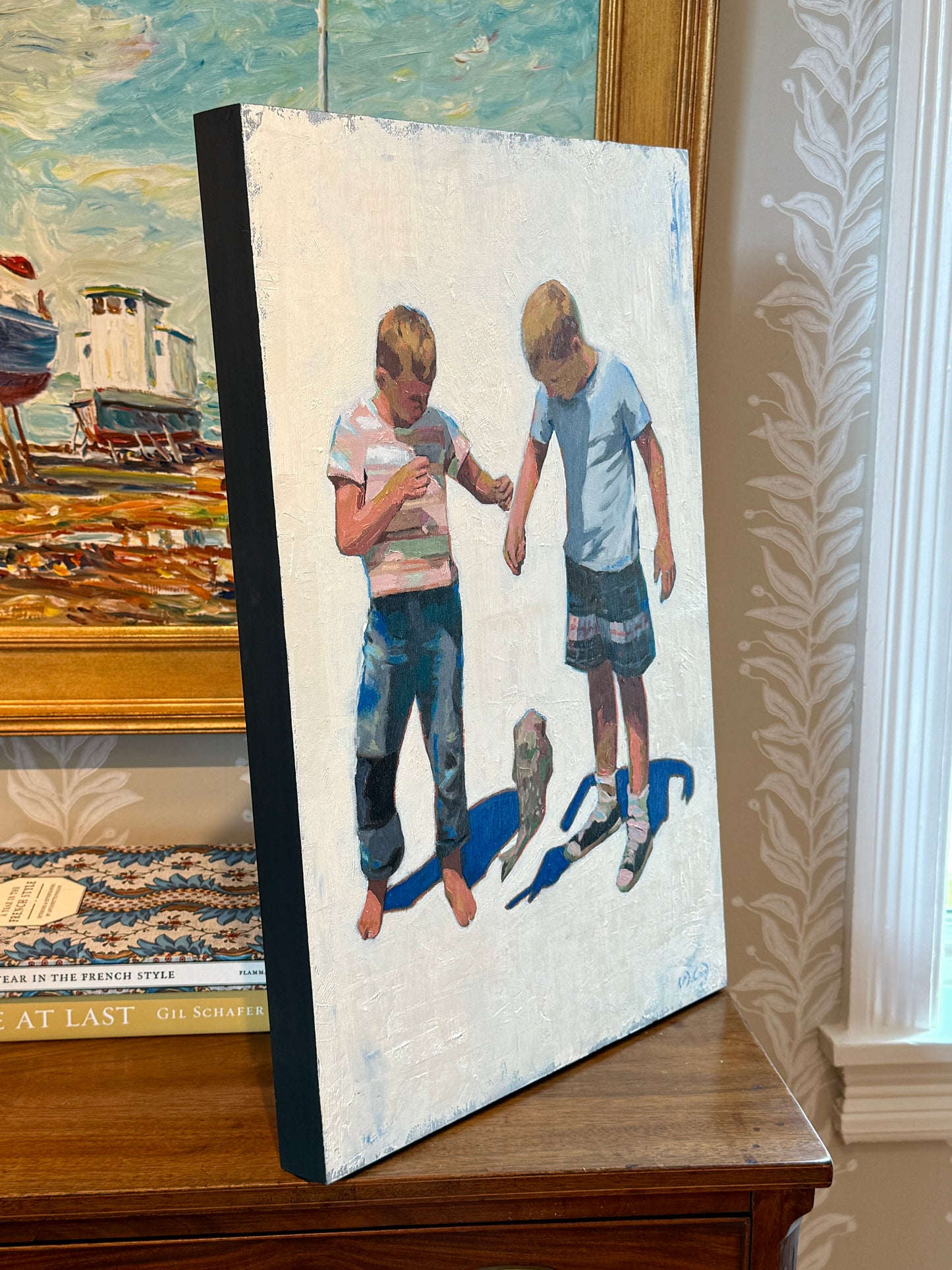 Karen McCool Teach a Man to Fish, and He'll Spend All His Money on Boats and Tackle Oil Painting
