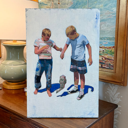 Karen McCool Teach a Man to Fish, and He'll Spend All His Money on Boats and Tackle Oil Painting
