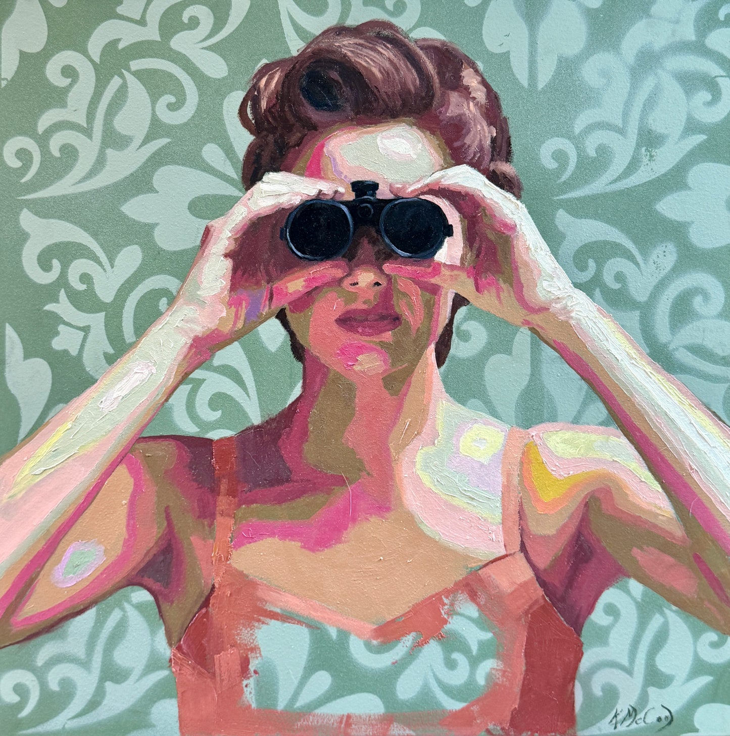 Karen McCool Just Over Here Mindin’ My Own Business Oil Painting