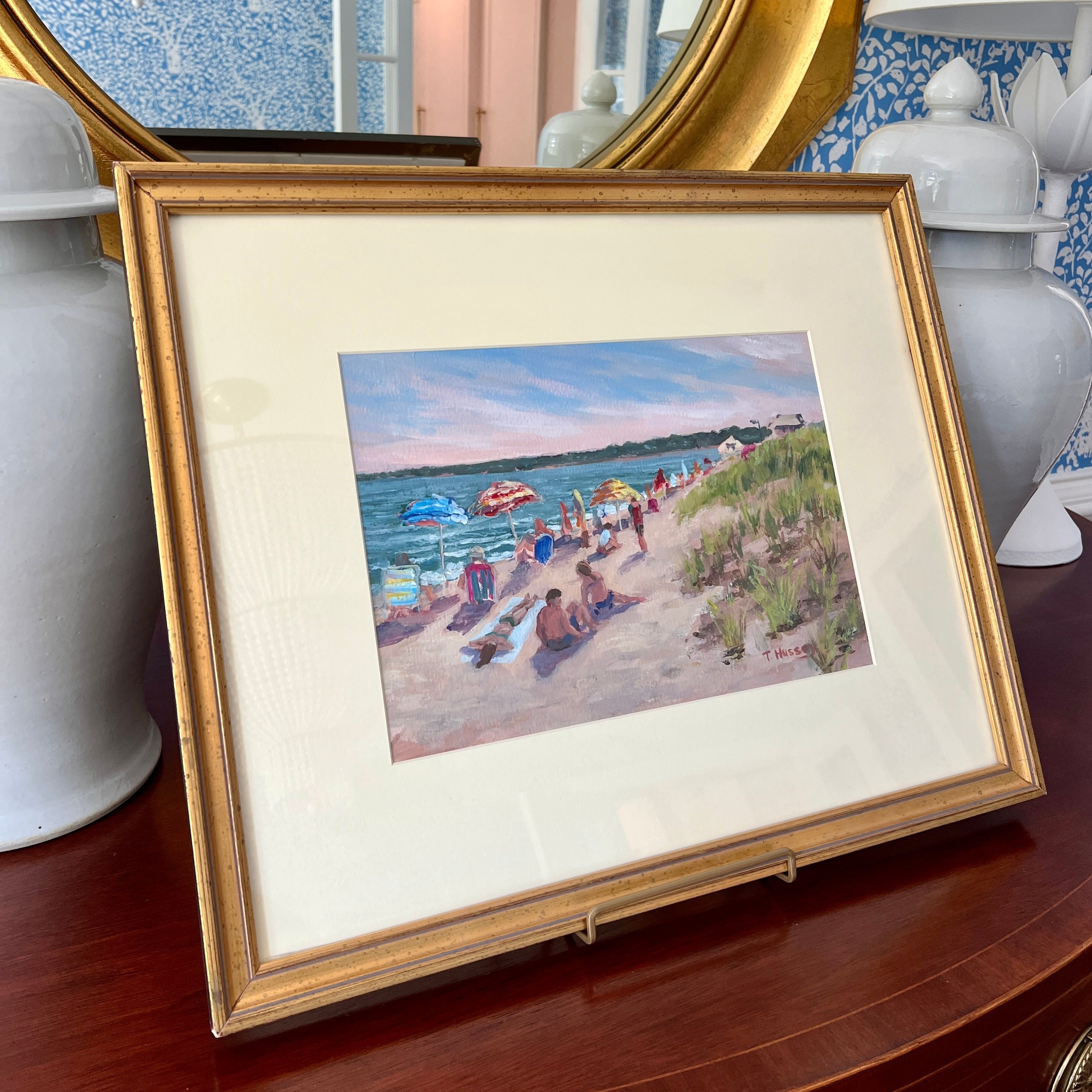 Tom Hussey Afternoon At Ocean Park Maine Beach Scene Oil Painting In Tom hussey afternoon at ocean park maine beach scene oil painting in