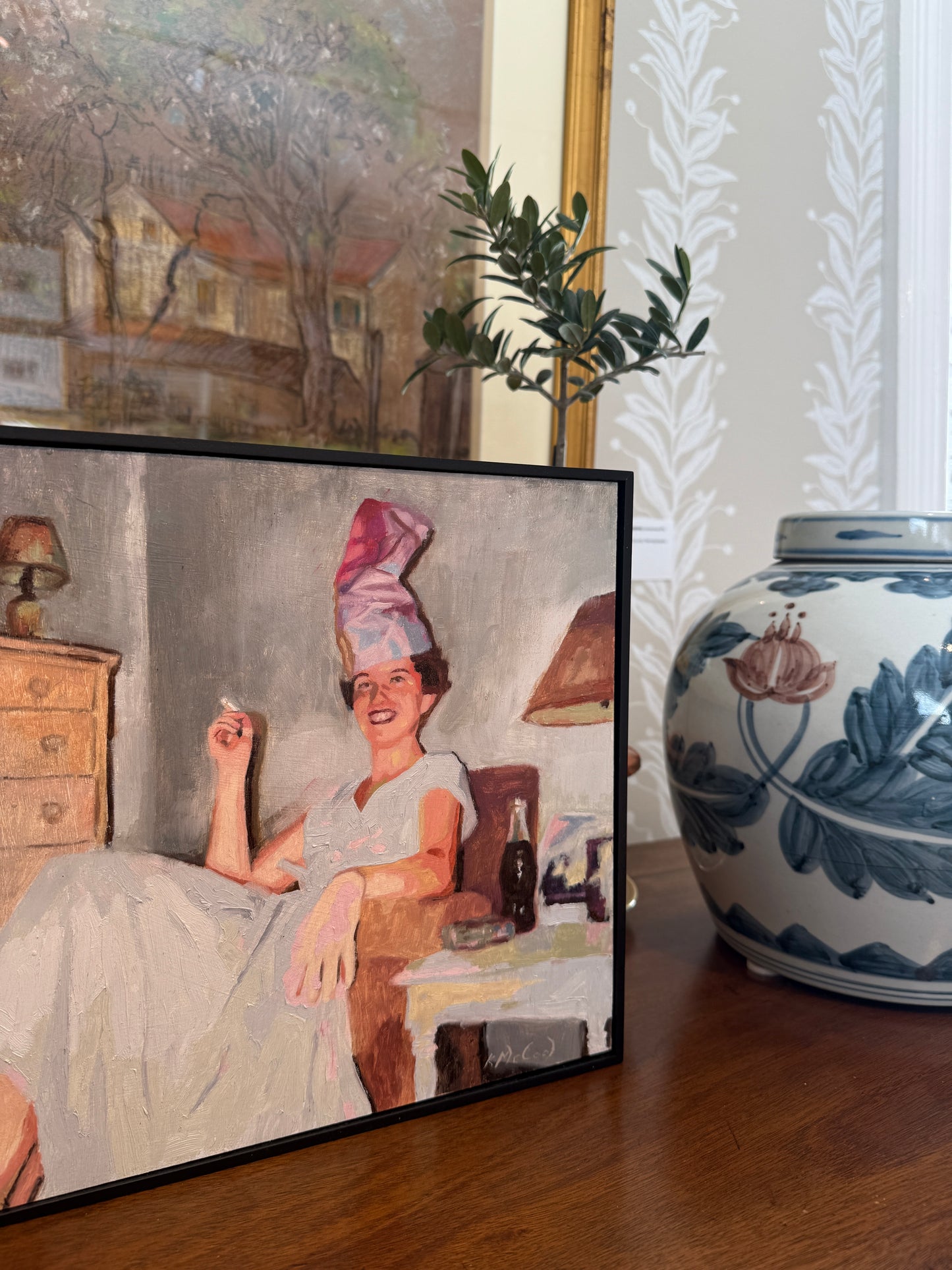 Karen McCool Surely, Rum was Involved Oil Painting