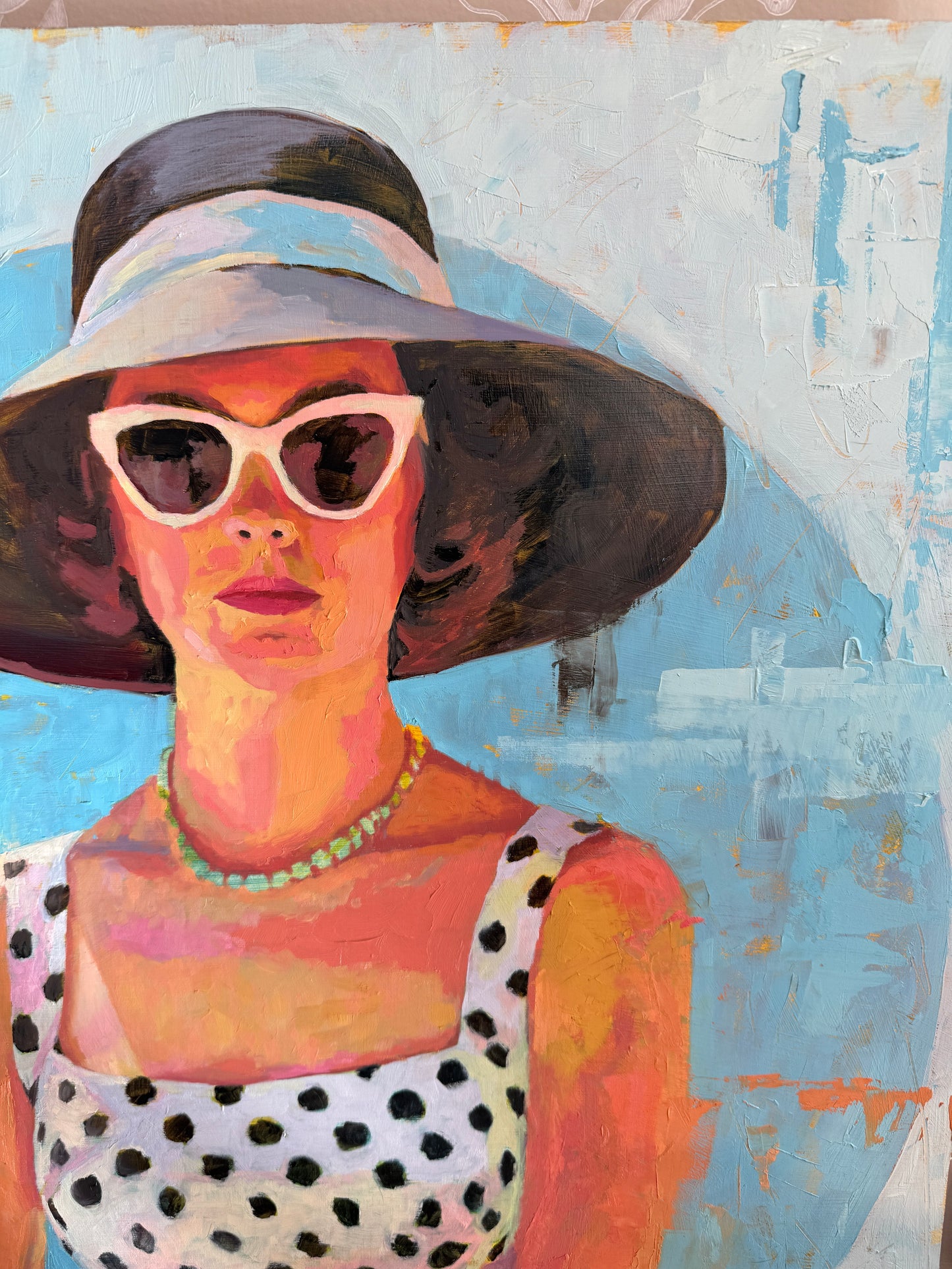 Karen McCool Take a Deep Breath, Grab a Fancy Drink And Remember No One Looks Good In Prison Stripes Oil Painting