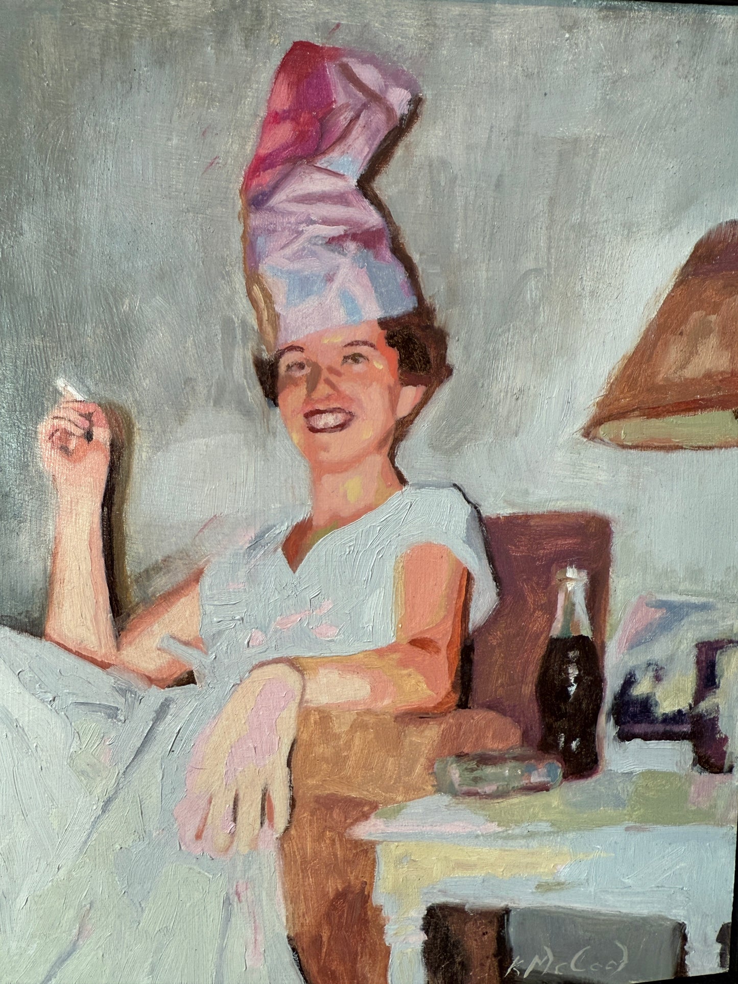Karen McCool Surely, Rum was Involved Oil Painting