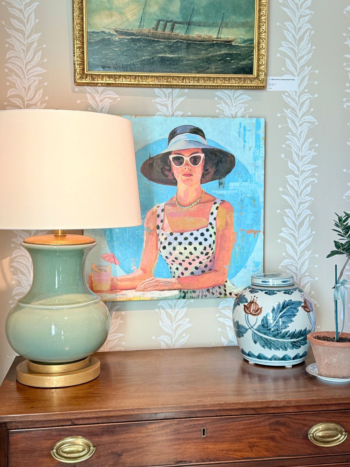 Karen McCool Take a Deep Breath, Grab a Fancy Drink And Remember No One Looks Good In Prison Stripes Oil Painting
