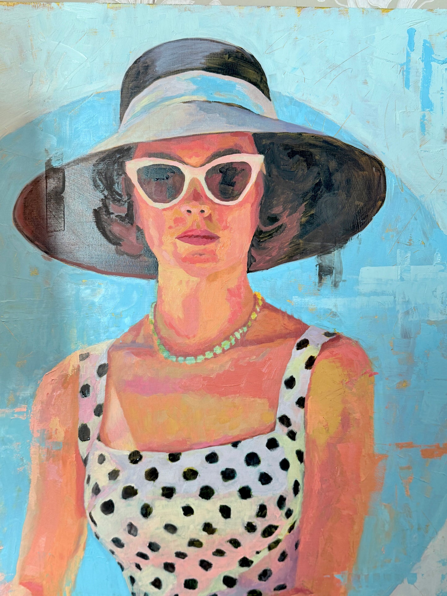 Karen McCool Take a Deep Breath, Grab a Fancy Drink And Remember No One Looks Good In Prison Stripes Oil Painting