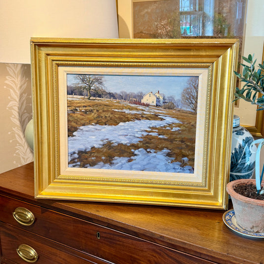 Ronal Parlin Spring Eternal Countryside Landscape with Farmhouse Oil Painting in Gold Frame