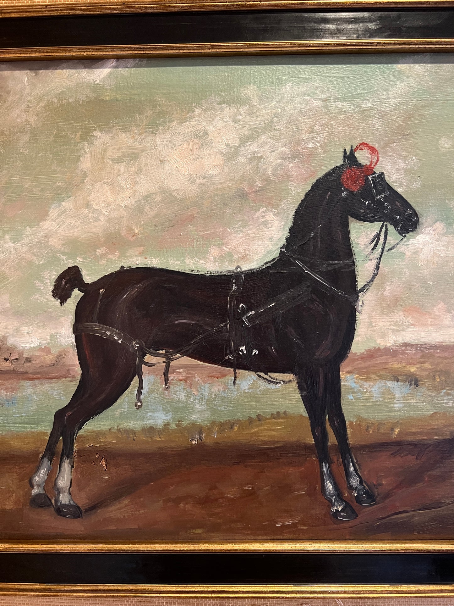 19th Century Horse Portrait Oil Painting