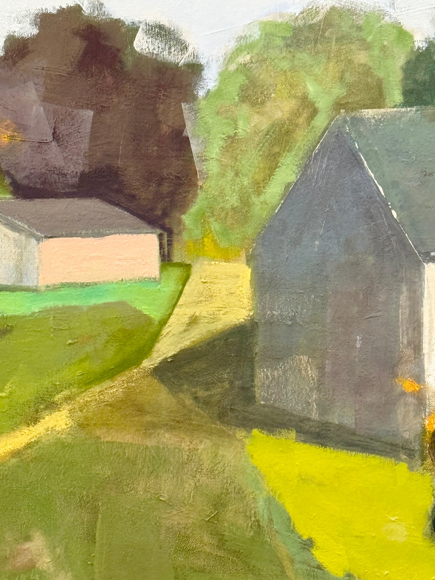 Carol Lesher Make A Promise Landscape Oil Painting in Natural Maple Wood Frame