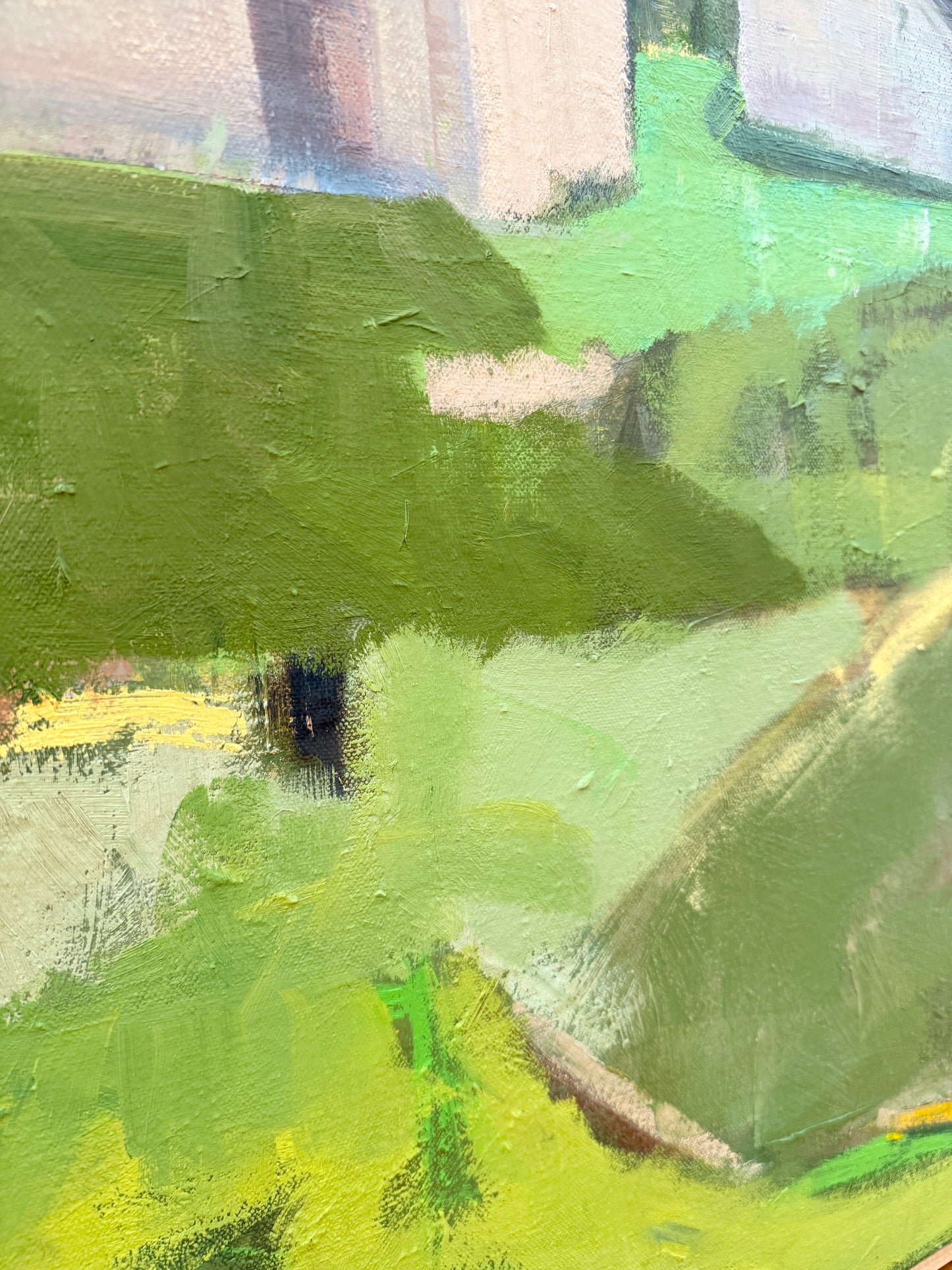 Carol Lesher Make A Promise Landscape Oil Painting in Natural Maple Wood Frame