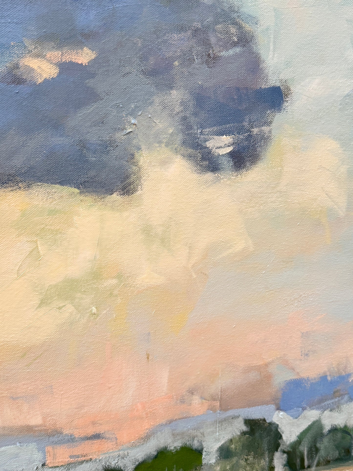 Carol Lesher Be Still My Heart Landscape Oil Painting in Natural Maple Wood Frame