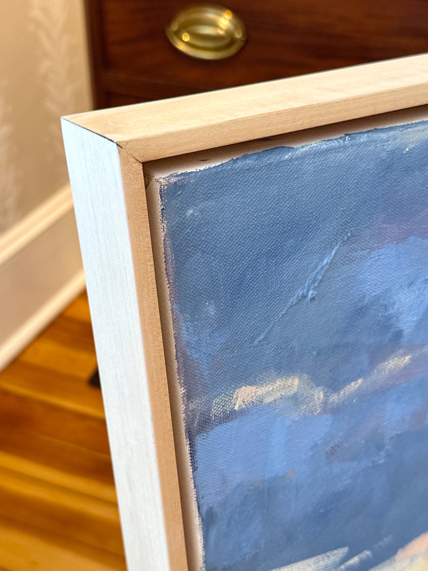 Carol Lesher Be Still My Heart Landscape Oil Painting in Natural Maple Wood Frame