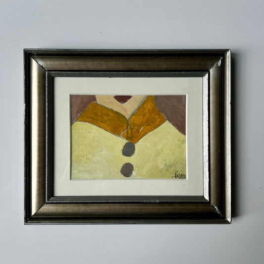 Ben Carrivick "The Yellow Collar" Woman's Portrait in Silver Frame