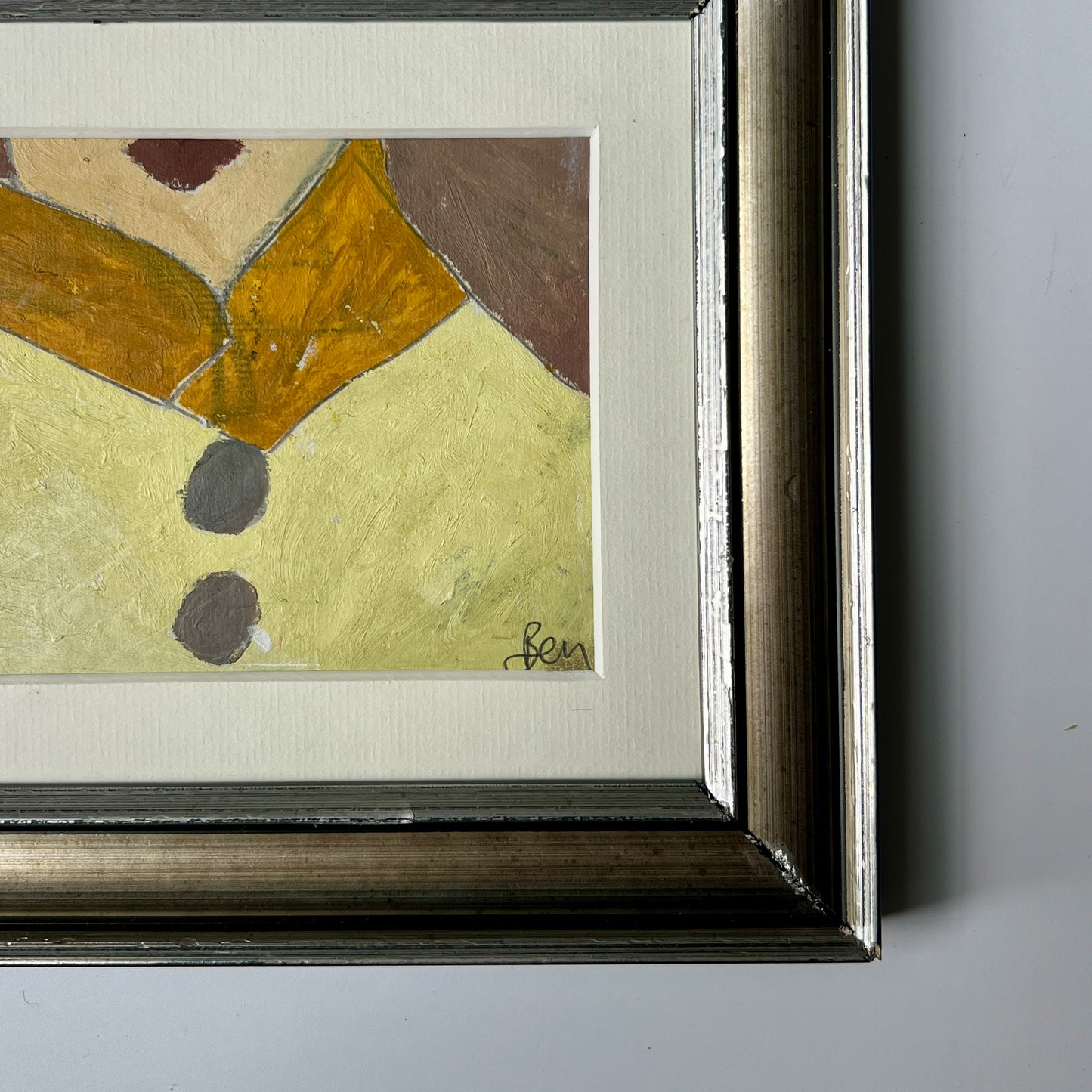 Ben Carrivick "The Yellow Collar" Woman's Portrait in Silver Frame